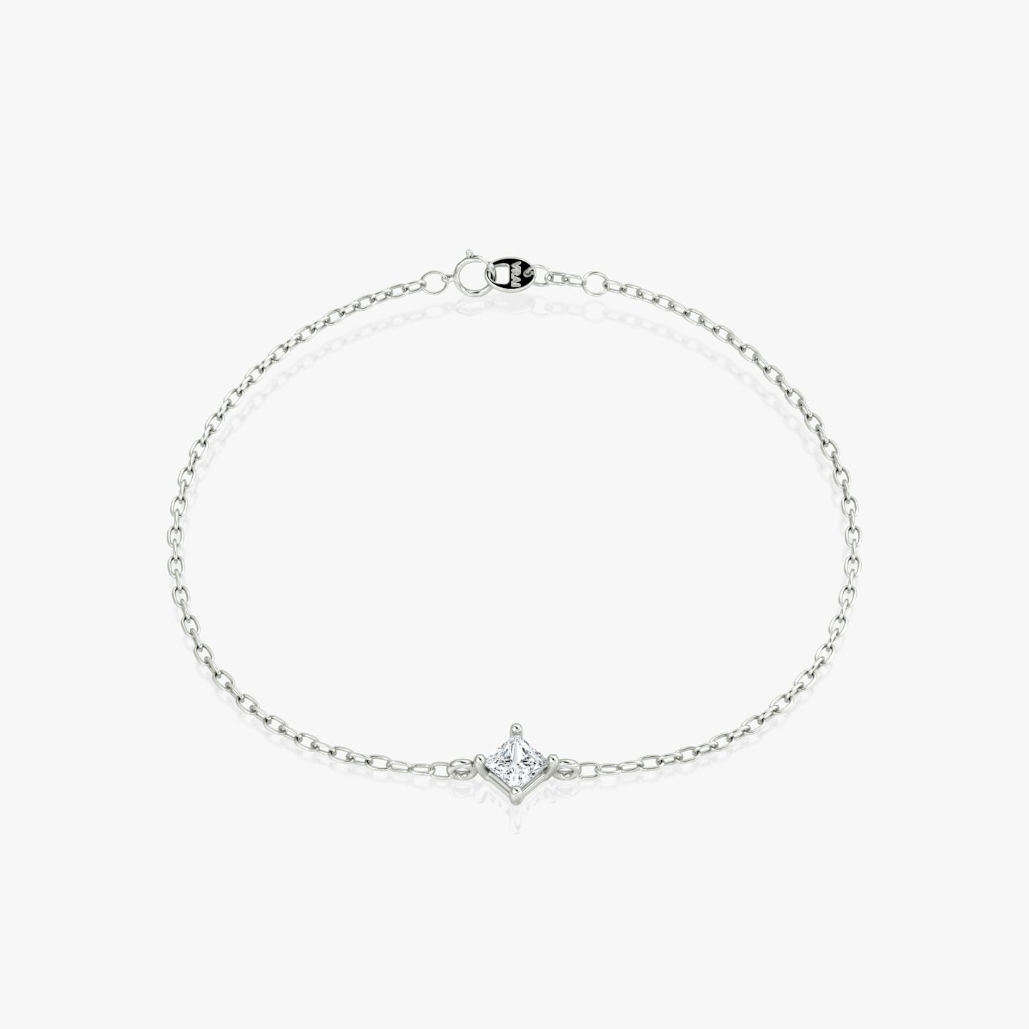 Petite Solitaire Bracelet | Princess | 14k | White Gold