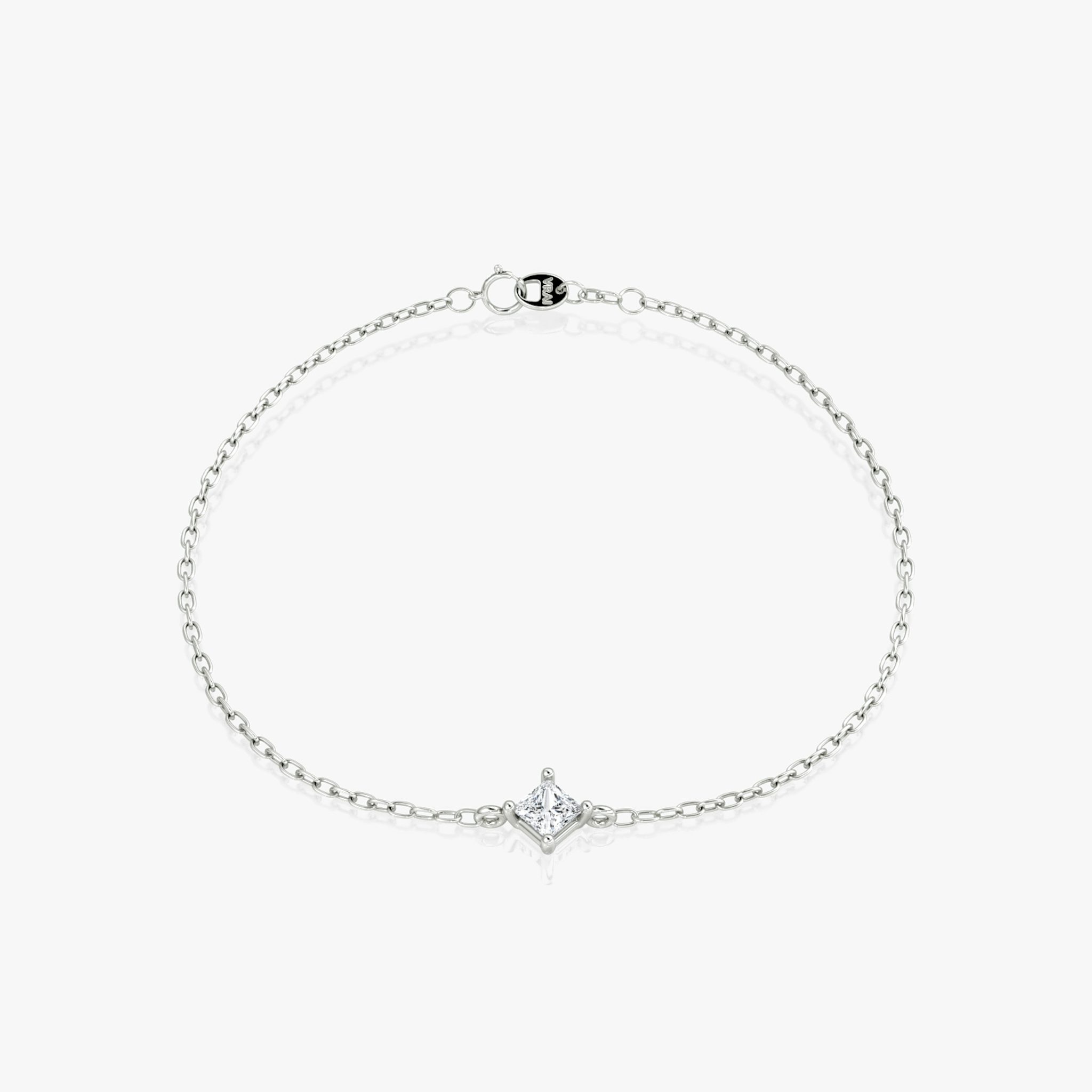 Petite Solitaire Bracelet | Princess | 14k | White Gold