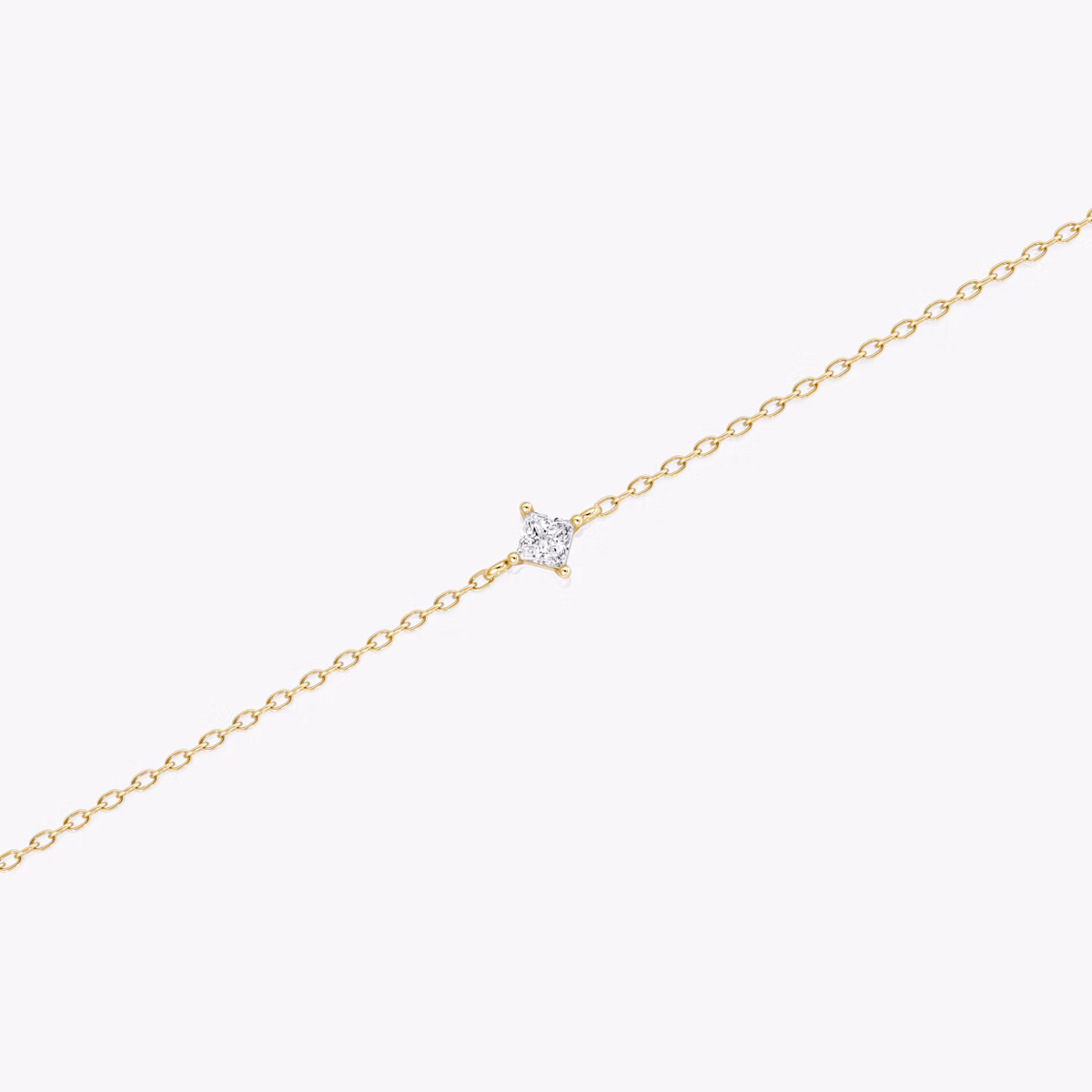 Petite Solitaire Bracelet | Princess | 14k | Yellow Gold