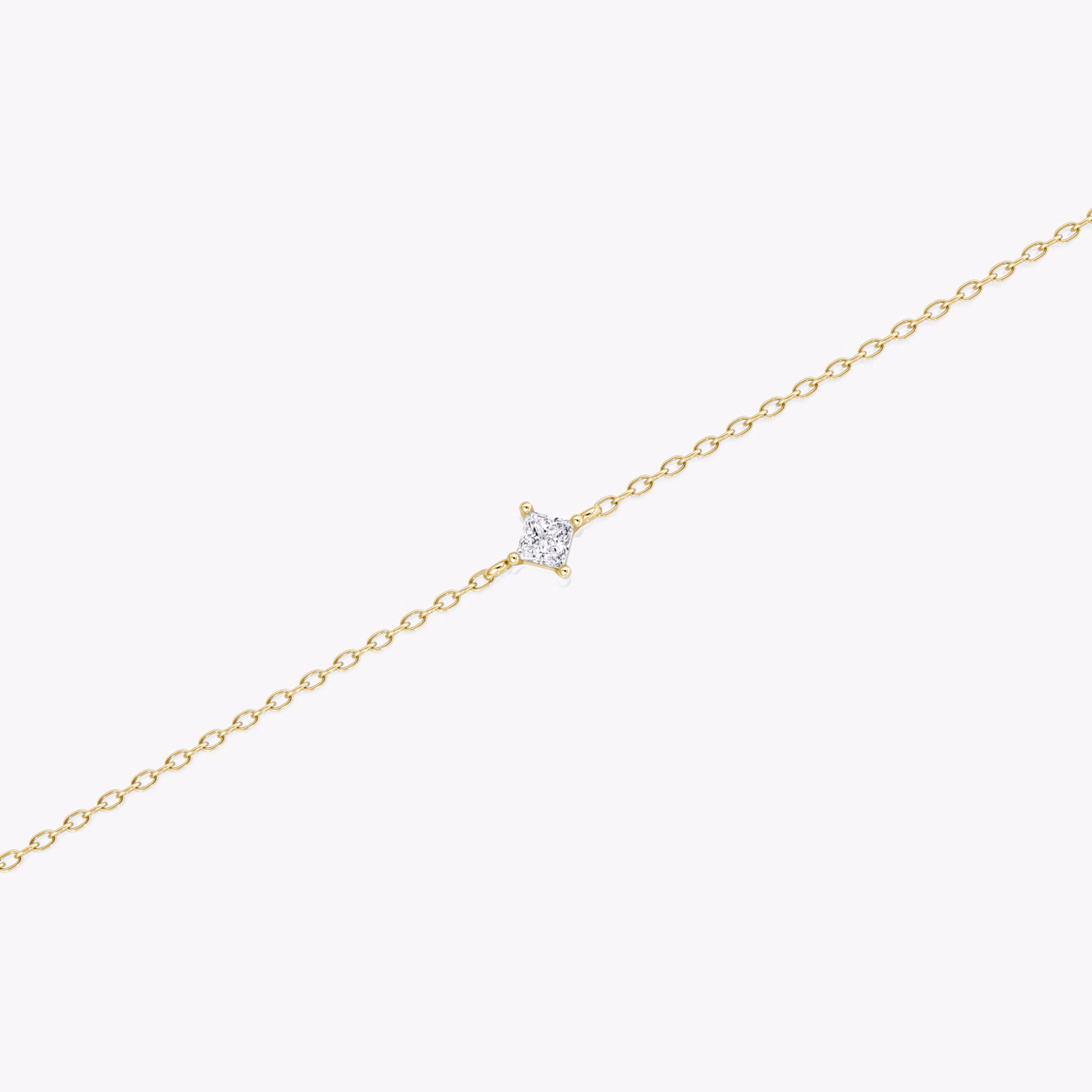Petite Solitaire Bracelet | Princess | 14k | Yellow Gold