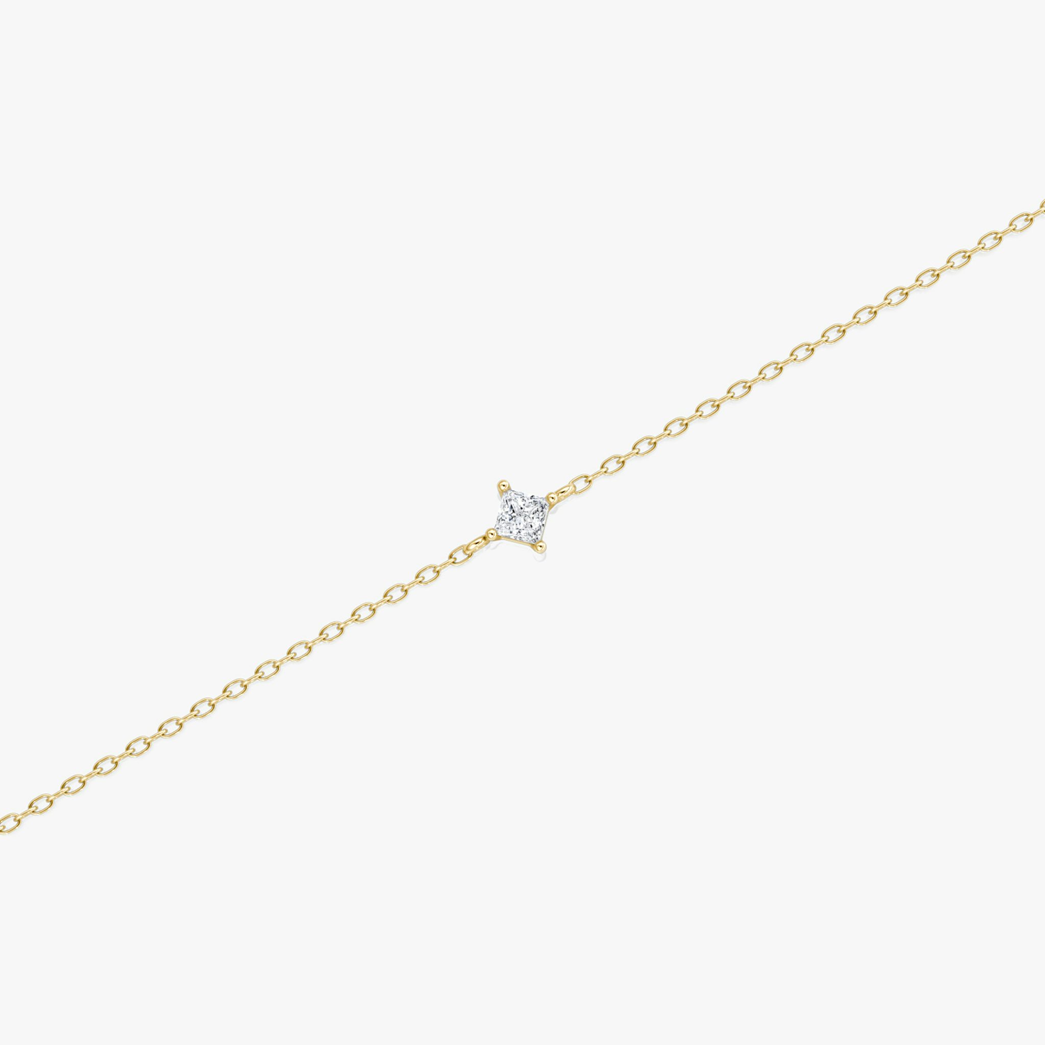 Petite Solitaire Bracelet | Princess | 14k | Yellow Gold