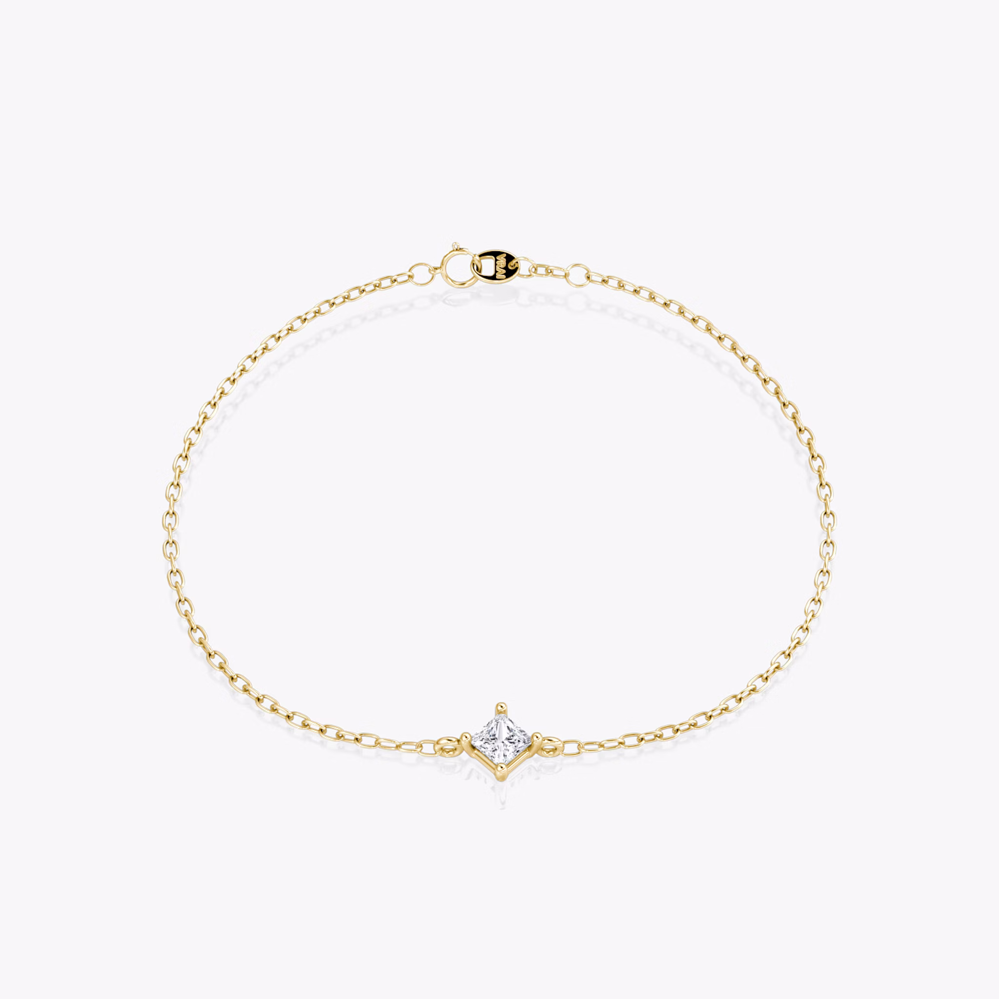 Petite Solitaire Bracelet | Princess | 14k | Yellow Gold