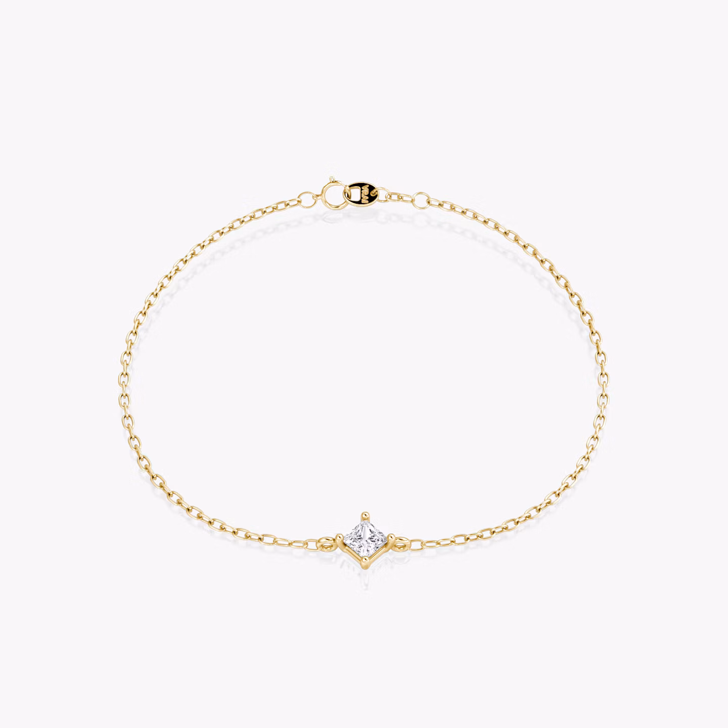 Petite Solitaire Bracelet | Princess | 14k | Yellow Gold