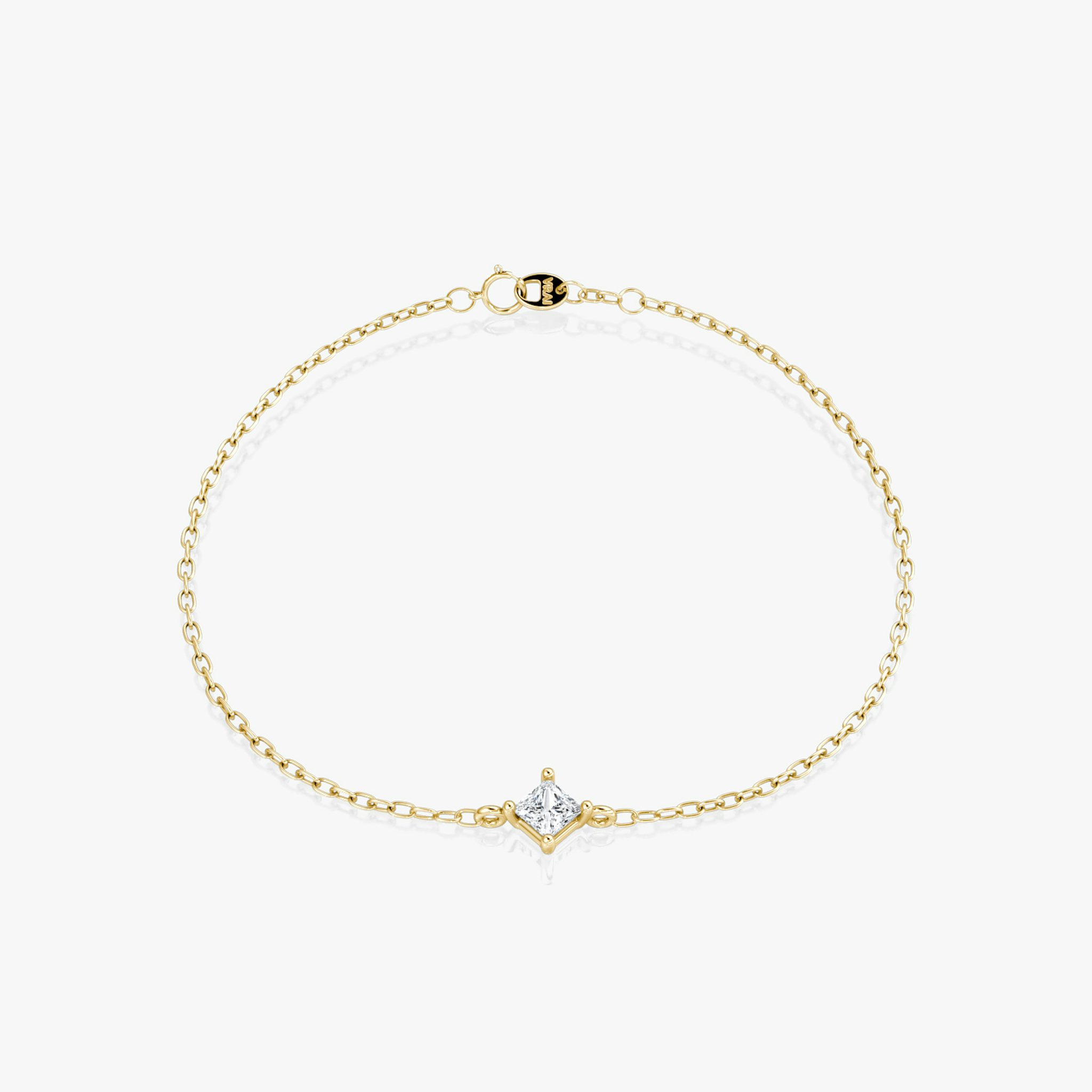 Petite Solitaire Bracelet | Princess | 14k | Yellow Gold