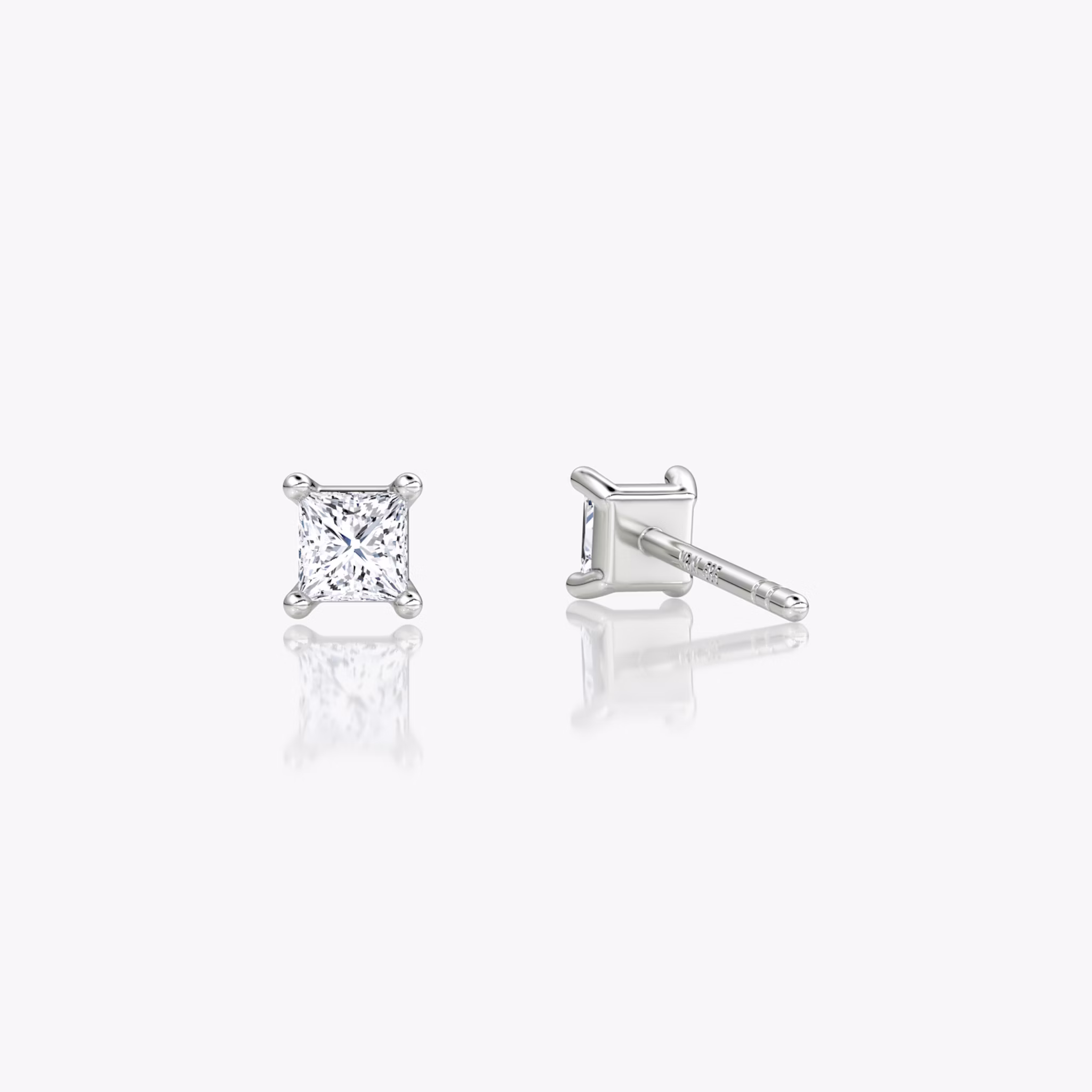 Petite Solitaire Stud | Princess | 14k | White Gold