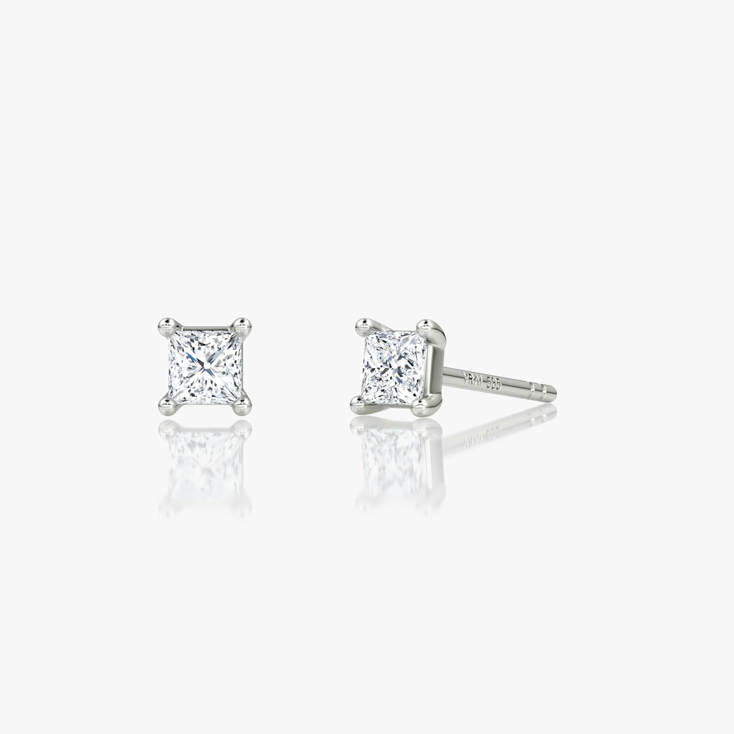Petite Solitaire Stud | Princess | 14k | White Gold