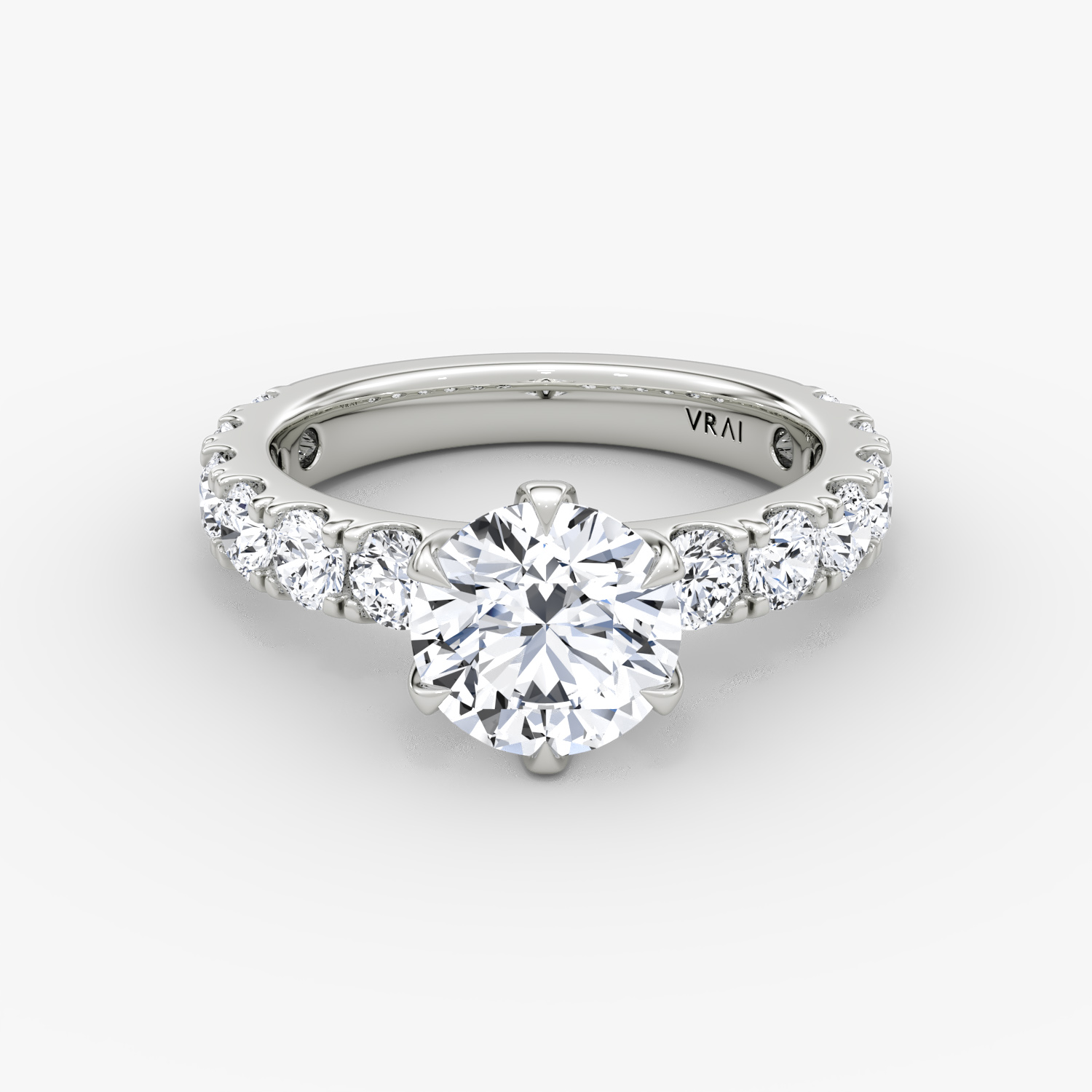 The Amour Eternity | Round Brilliant | Platinum | bandAccent: Plain | caratWeight: 2.0ct | diamondOrientation: vertical