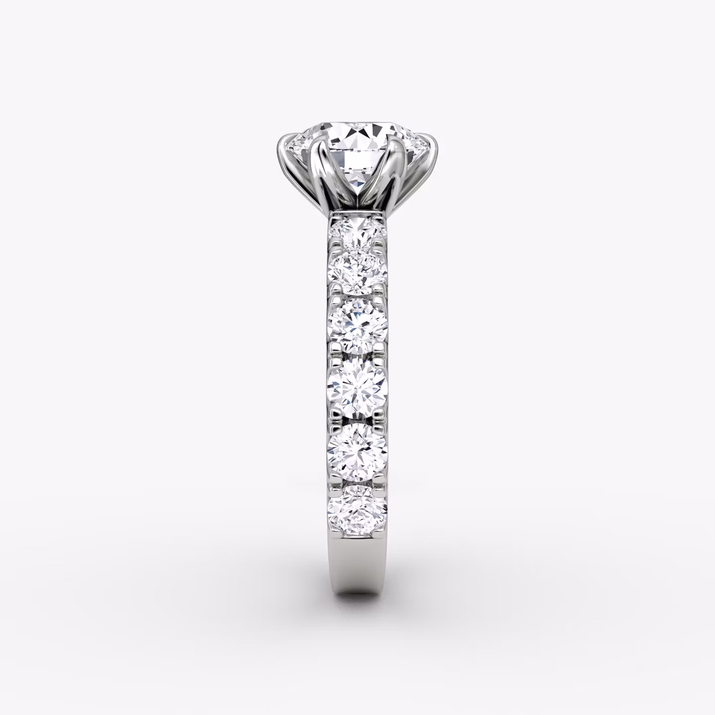 The Amour Eternity | Round Brilliant | Platinum | bandAccent: Plain | caratWeight: other | diamondOrientation: vertical