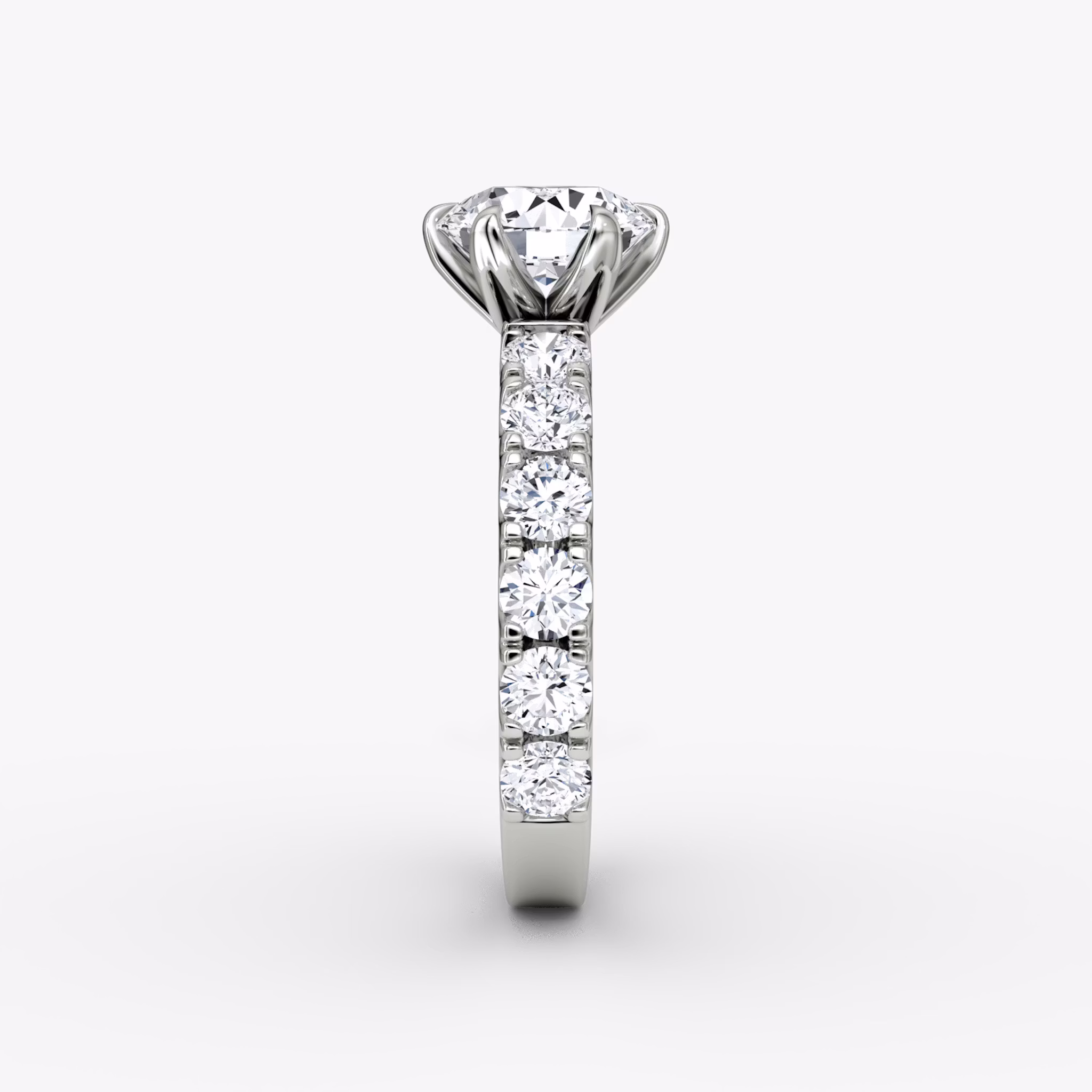 The Amour Eternity | Round Brilliant | 18k | White Gold | bandAccent: Plain | caratWeight: 1.5ct | diamondOrientation: vertical