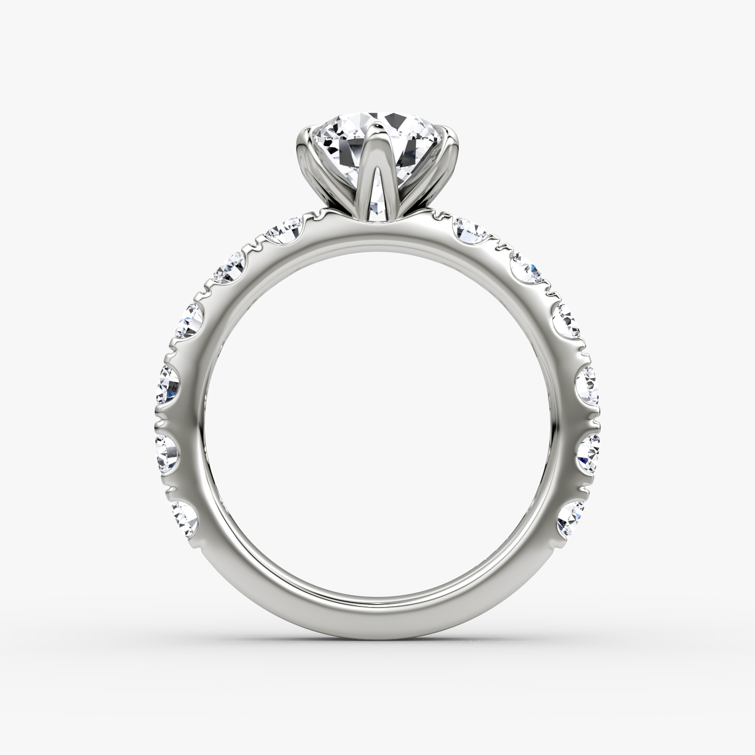The Amour Eternity | Round Brilliant | 18k | White Gold | bandAccent: Plain | caratWeight: 1.5ct | diamondOrientation: vertical