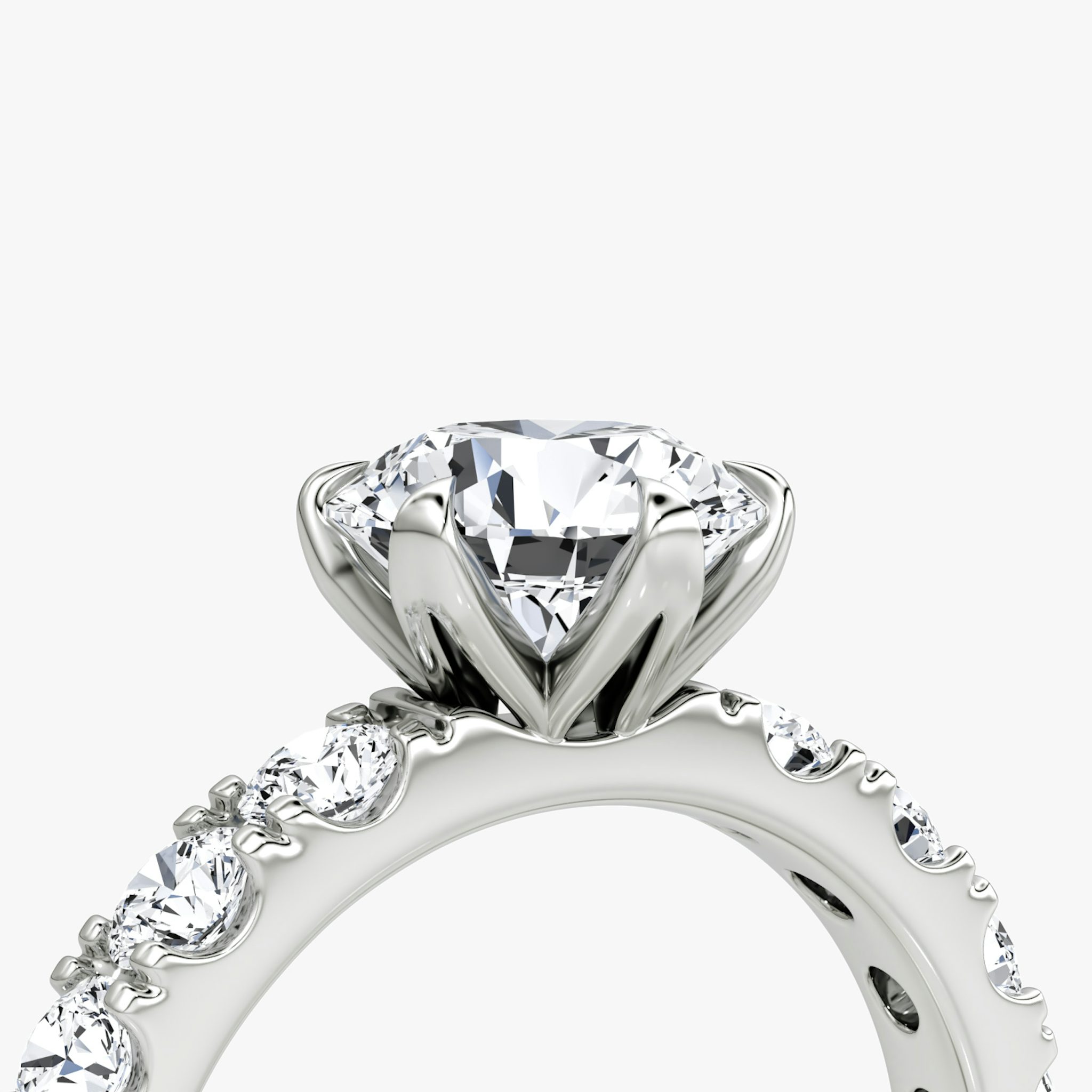 The Amour Eternity | Round Brilliant | 18k | White Gold | bandAccent: Plain | caratWeight: 1.5ct | diamondOrientation: vertical