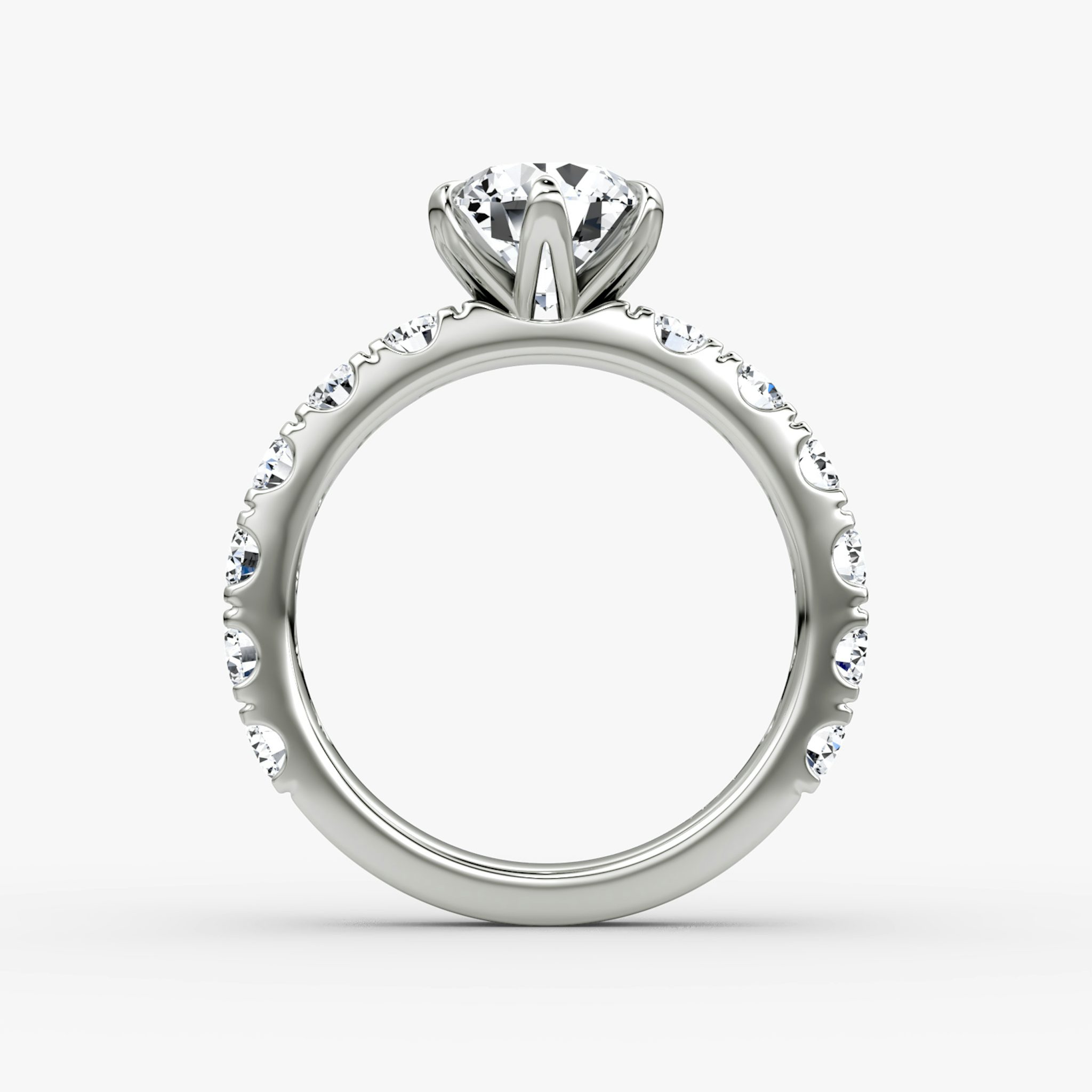 The Amour Eternity | Round Brilliant | 18k | White Gold | bandAccent: Plain | caratWeight: 1.0ct | diamondOrientation: vertical