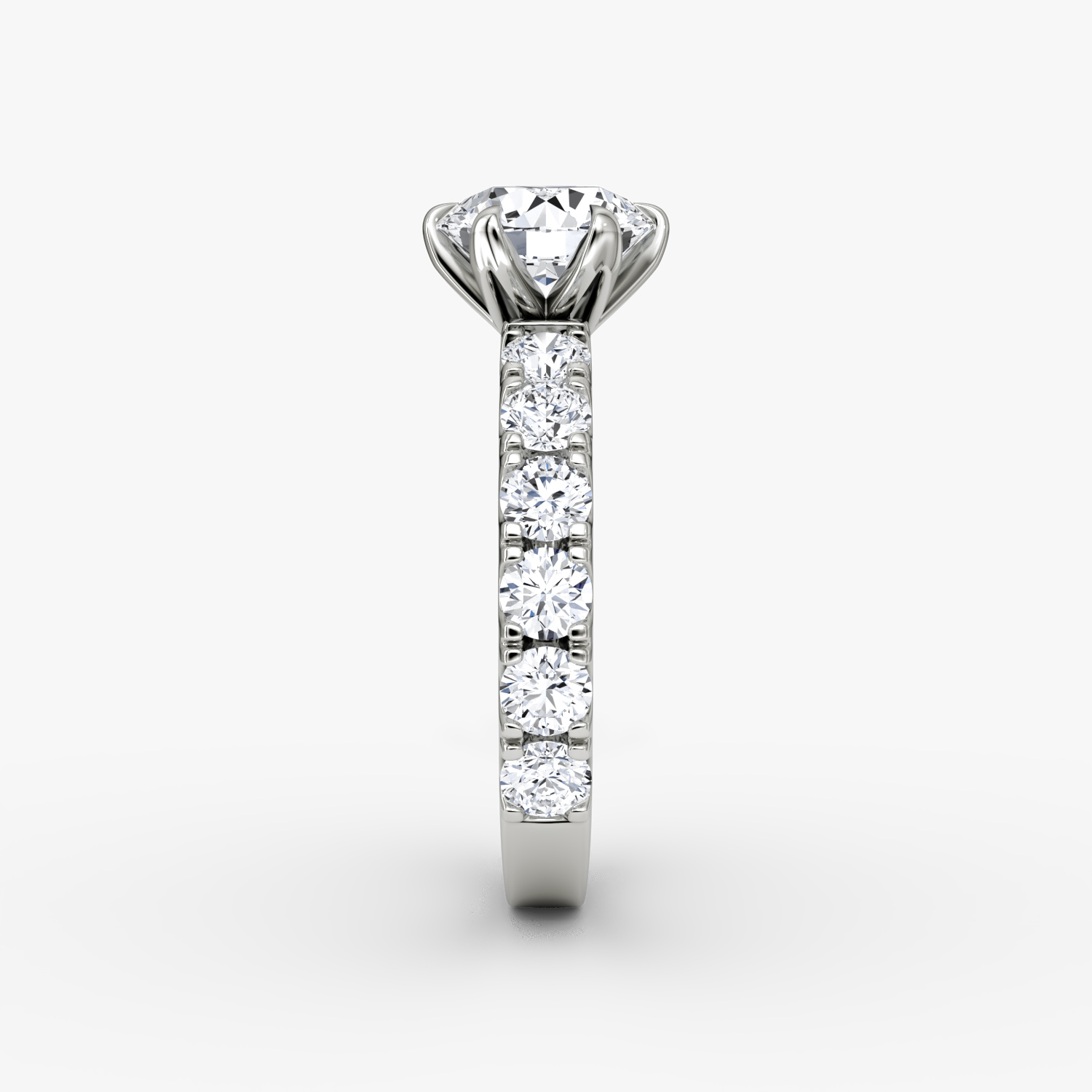 The Amour Eternity | Round Brilliant | 18k | White Gold | bandAccent: Plain | caratWeight: 1.0ct | diamondOrientation: vertical