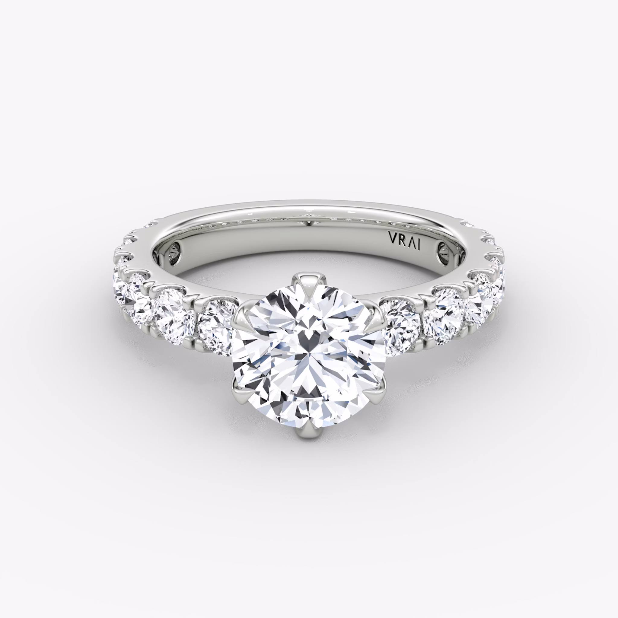 The Amour Eternity | Round Brilliant | Platinum | bandAccent: Plain | caratWeight: 1.0ct | diamondOrientation: vertical