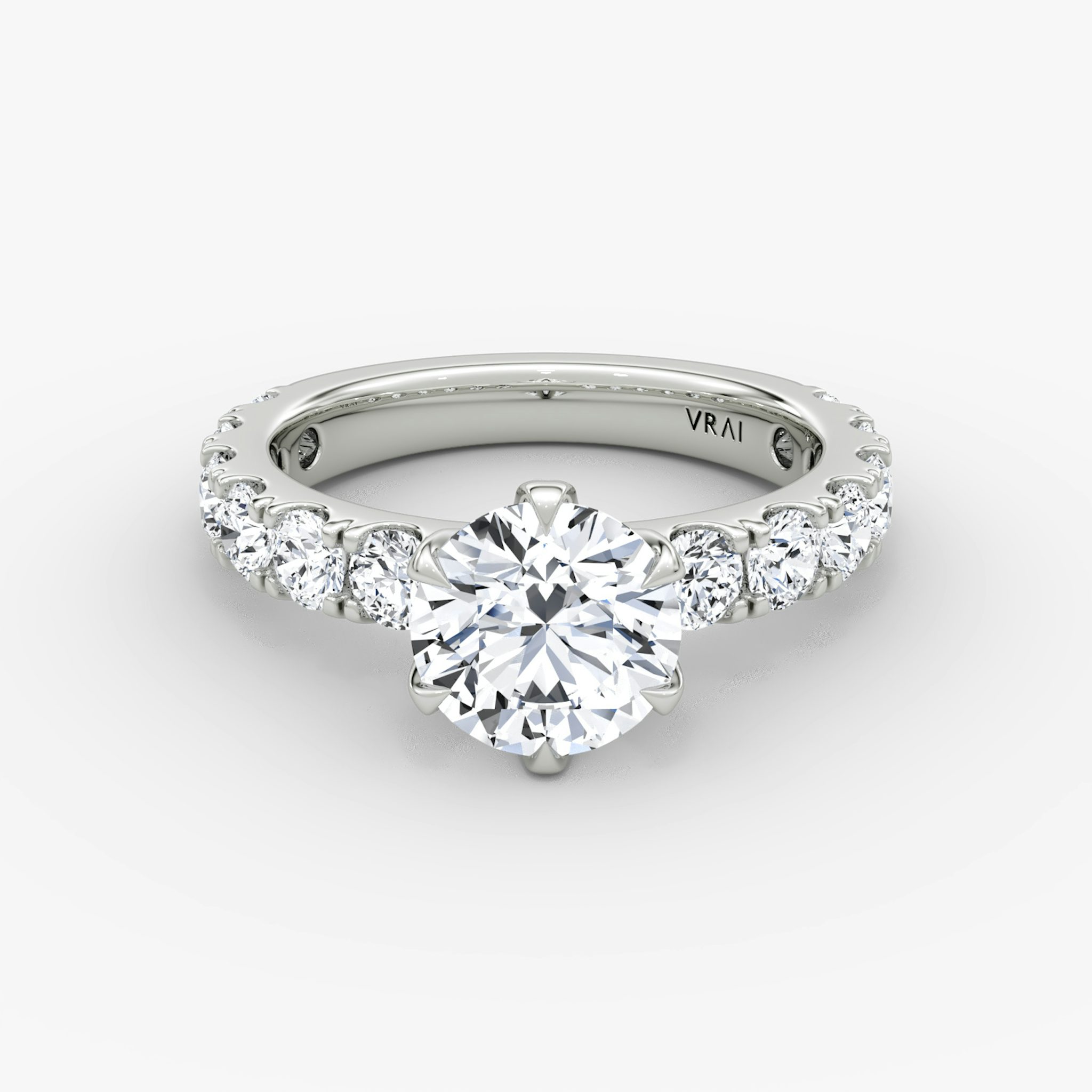 The Amour Eternity | Round Brilliant | Platinum | bandAccent: Plain | caratWeight: 1.0ct | diamondOrientation: vertical