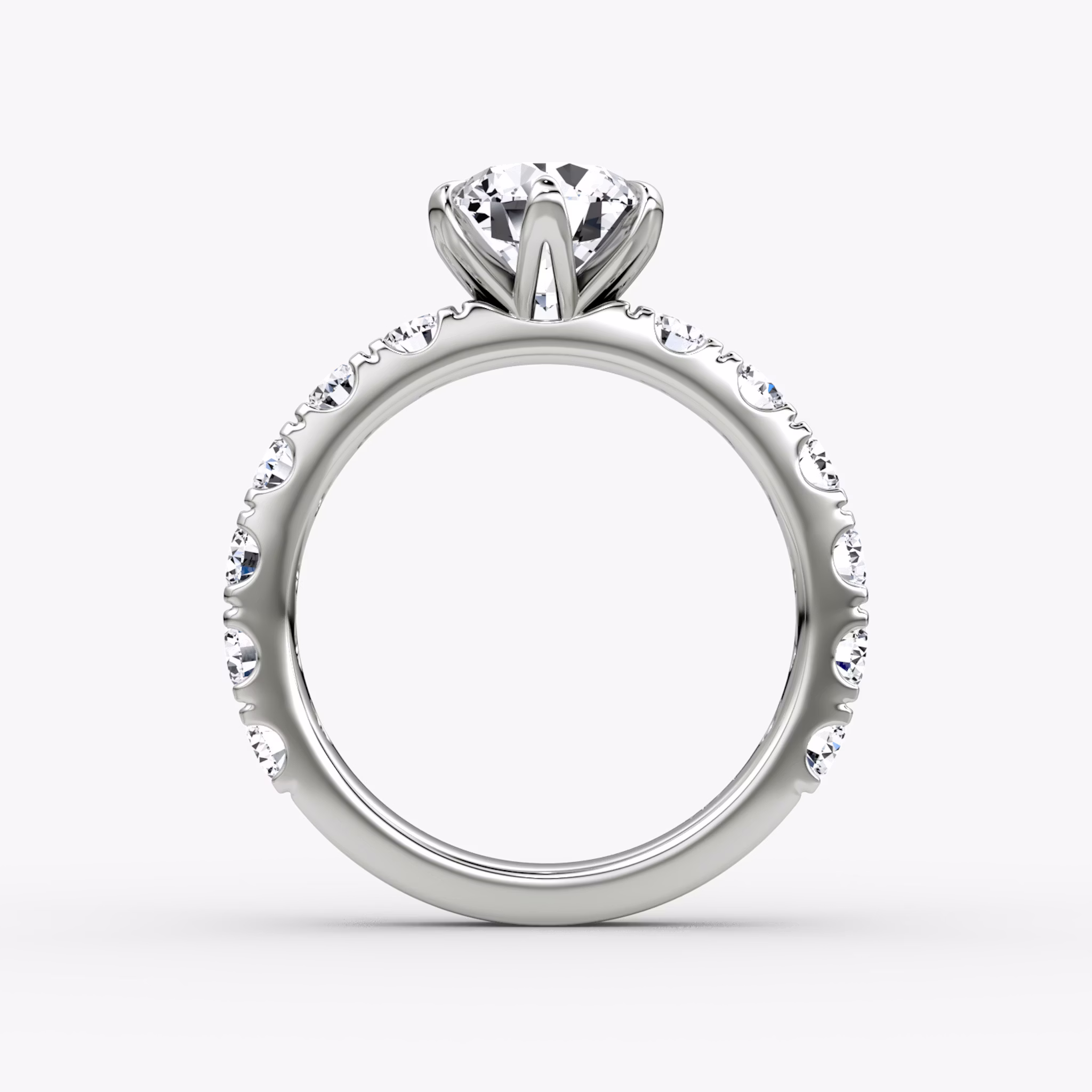 The Amour Eternity | Round Brilliant | Platinum | bandAccent: Plain | caratWeight: 1.0ct | diamondOrientation: vertical