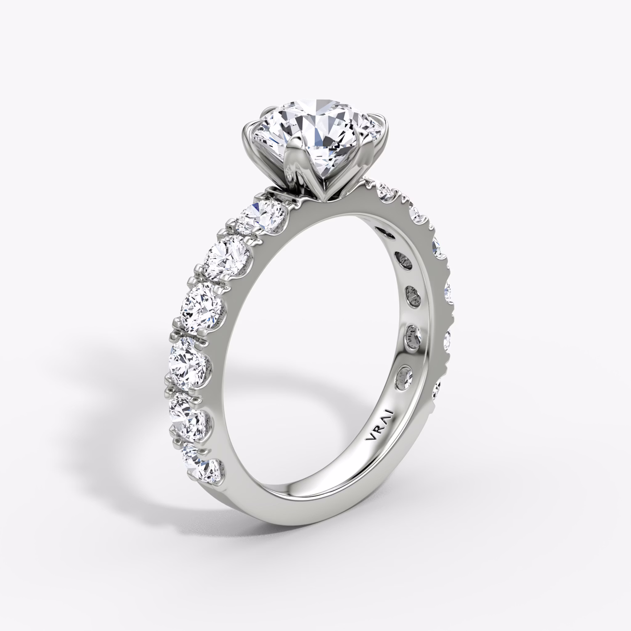 The Amour Eternity | Round Brilliant | Platinum | bandAccent: Plain | caratWeight: 1.0ct | diamondOrientation: vertical