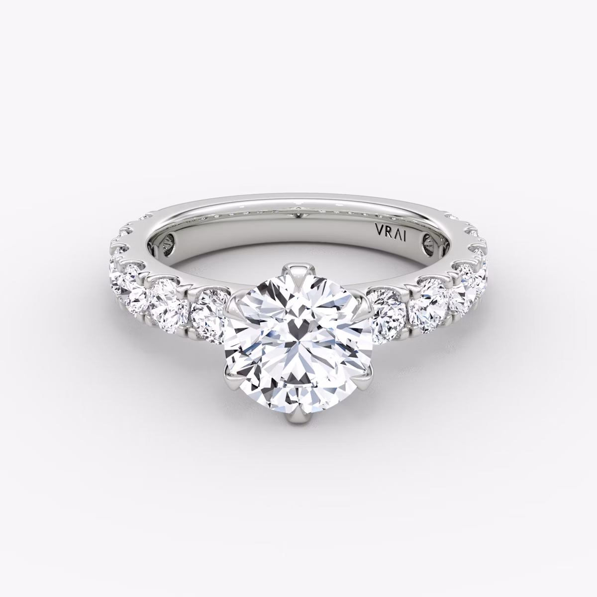 The Amour Eternity | Round Brilliant | 18k | White Gold | bandAccent: Plain | caratWeight: other | diamondOrientation: vertical