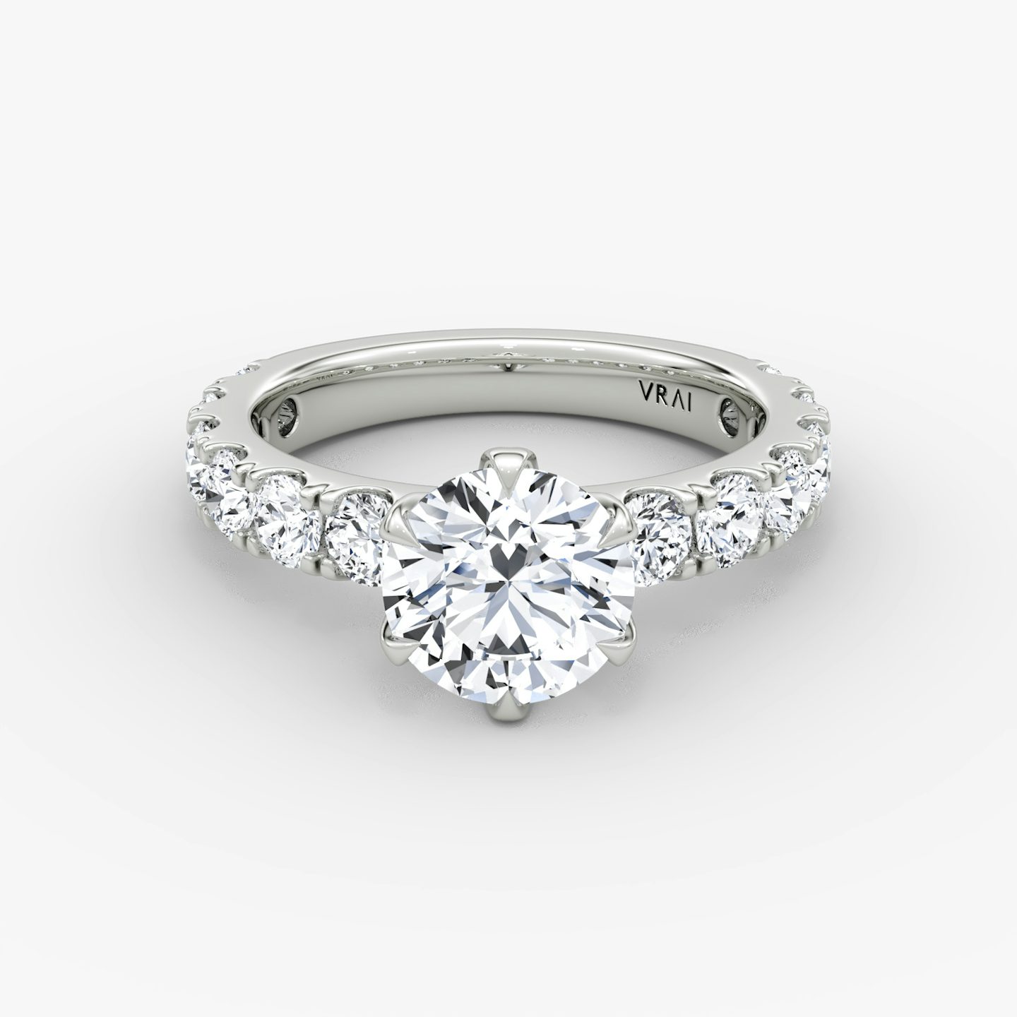 The Amour Eternity | Round Brilliant | 18k | White Gold | bandAccent: Plain | caratWeight: other | diamondOrientation: vertical