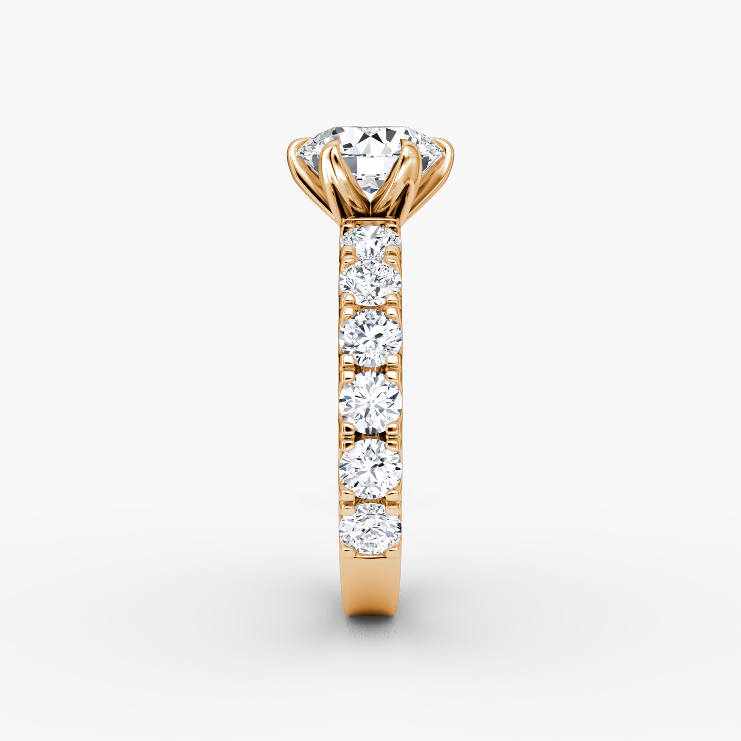 The Amour Eternity | Round Brilliant | 14k | Rose Gold | bandAccent: Plain | caratWeight: 2.0ct | diamondOrientation: vertical