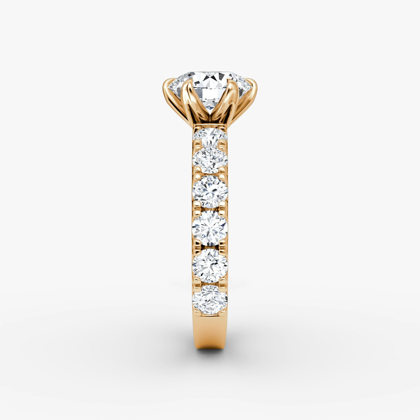 The Amour Eternity | Round Brilliant | 14k | Rose Gold | bandAccent: Plain | caratWeight: 2.0ct | diamondOrientation: vertical