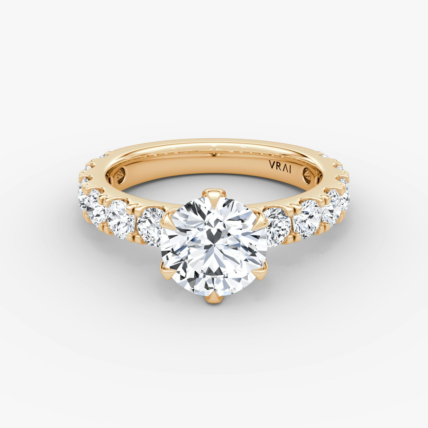The Amour Eternity | Round Brilliant | 14k | Rose Gold | bandAccent: Plain | caratWeight: 1.5ct | diamondOrientation: vertical