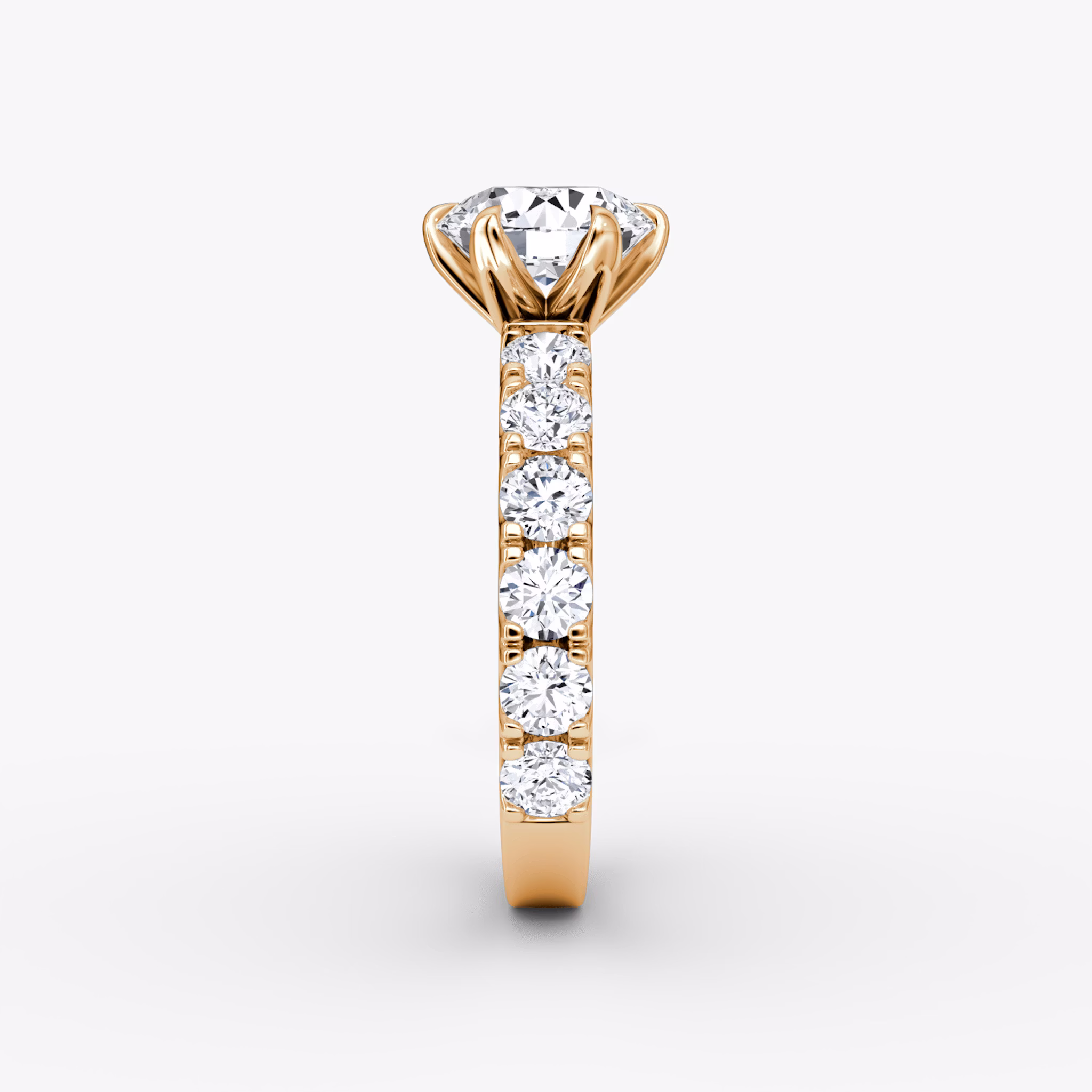 The Amour Eternity | Round Brilliant | 14k | Rose Gold | bandAccent: Plain | caratWeight: 1.5ct | diamondOrientation: vertical