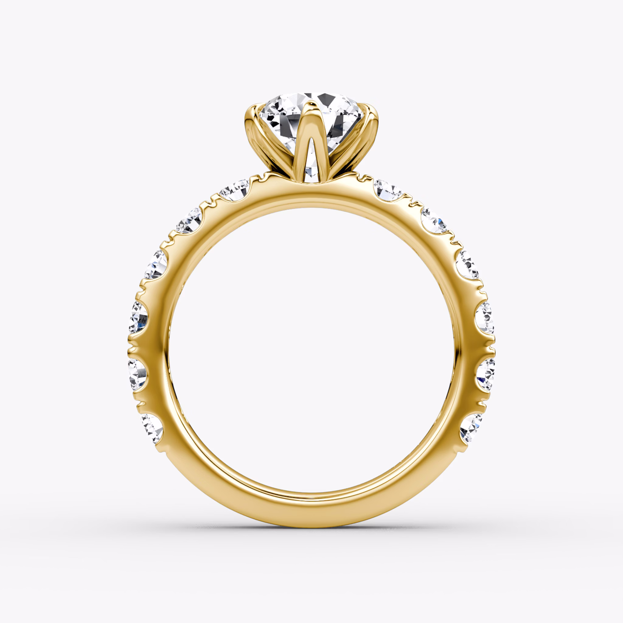 The Amour Eternity | Round Brilliant | 18k | Yellow Gold | bandAccent: Plain | caratWeight: 1.0ct | diamondOrientation: vertical