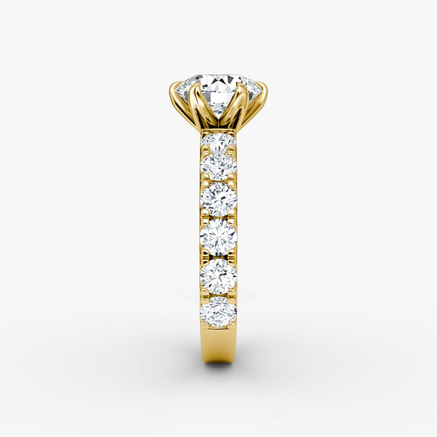The Amour Eternity | Round Brilliant | 18k | Yellow Gold | bandAccent: Plain | caratWeight: 1.0ct | diamondOrientation: vertical