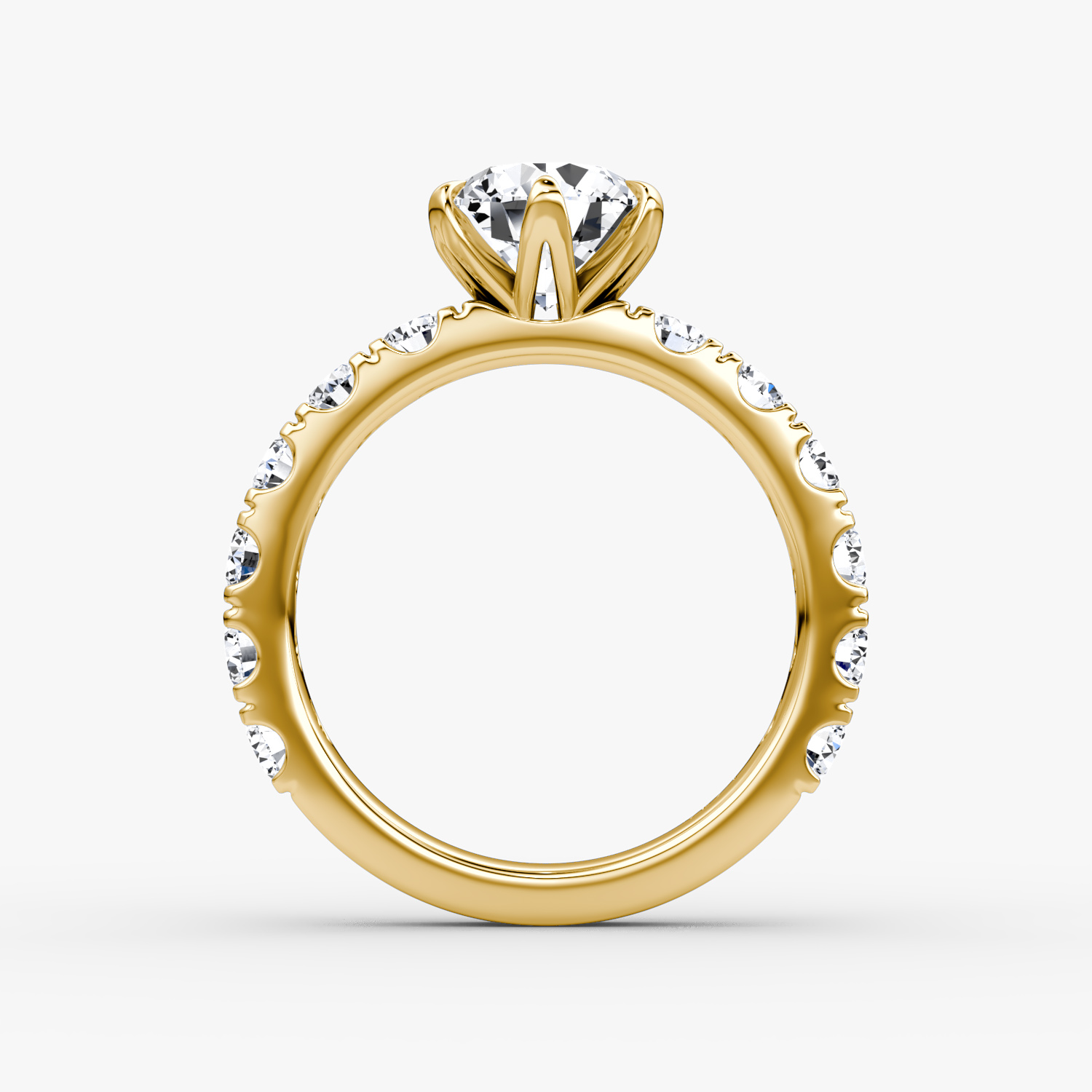 The Amour Eternity | Round Brilliant | 18k | Yellow Gold | bandAccent: Plain | caratWeight: 2.0ct | diamondOrientation: vertical