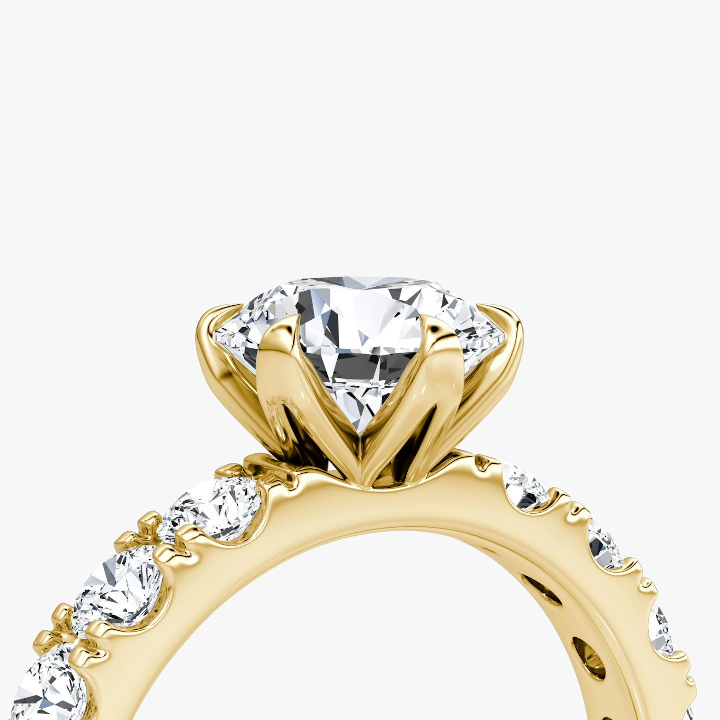 The Amour Eternity | Round Brilliant | 18k | Yellow Gold | bandAccent: Plain | caratWeight: 2.0ct | diamondOrientation: vertical
