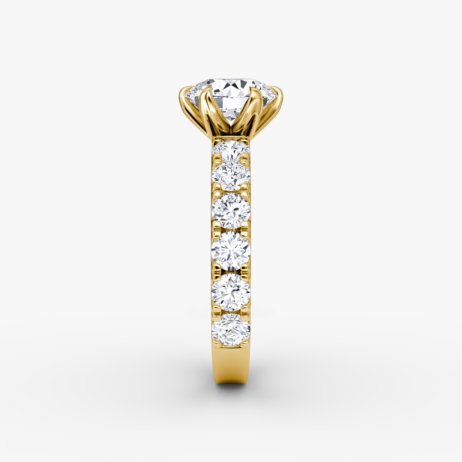 The Amour Eternity | Round Brilliant | 18k | Yellow Gold | bandAccent: Plain | caratWeight: 2.0ct | diamondOrientation: vertical