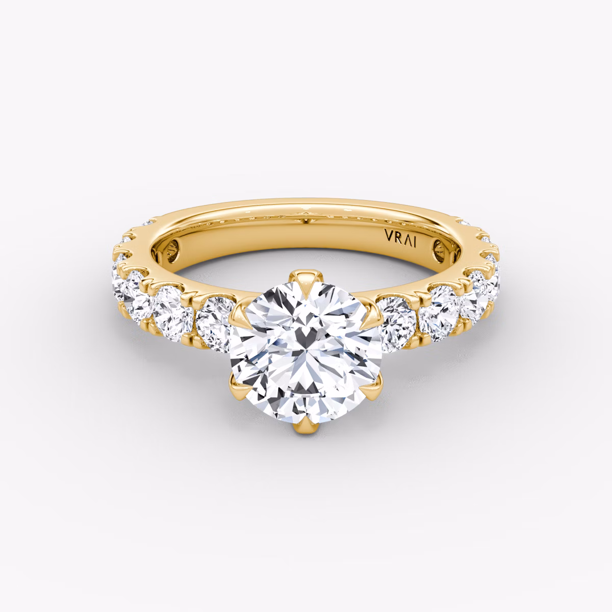 The Amour Eternity | Round Brilliant | 18k | Yellow Gold | bandAccent: Plain | caratWeight: other | diamondOrientation: vertical