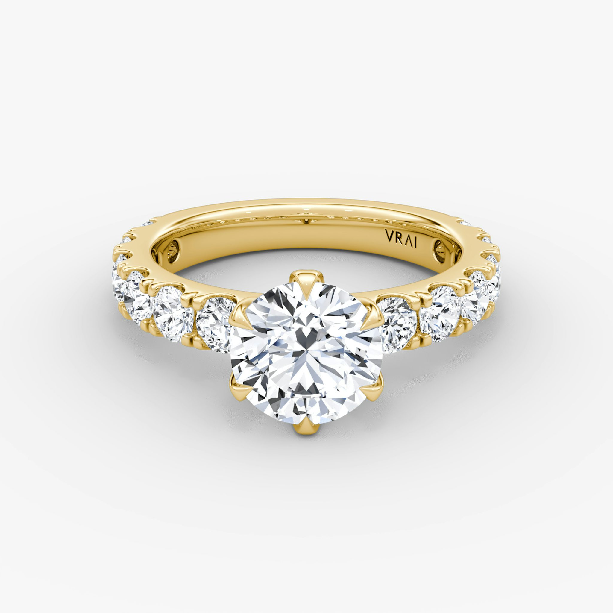 The Amour Eternity | Round Brilliant | 18k | Yellow Gold | bandAccent: Plain | caratWeight: other | diamondOrientation: vertical