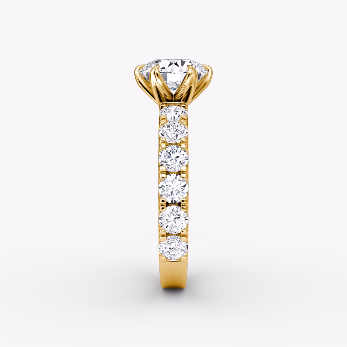 The Amour Eternity | Round Brilliant | 18k | Yellow Gold | bandAccent: Plain | caratWeight: other | diamondOrientation: vertical