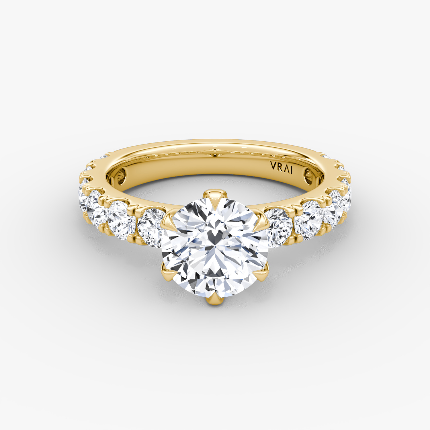The Amour Eternity | Round Brilliant | 18k | Yellow Gold | bandAccent: Plain | caratWeight: 1.5ct | diamondOrientation: vertical