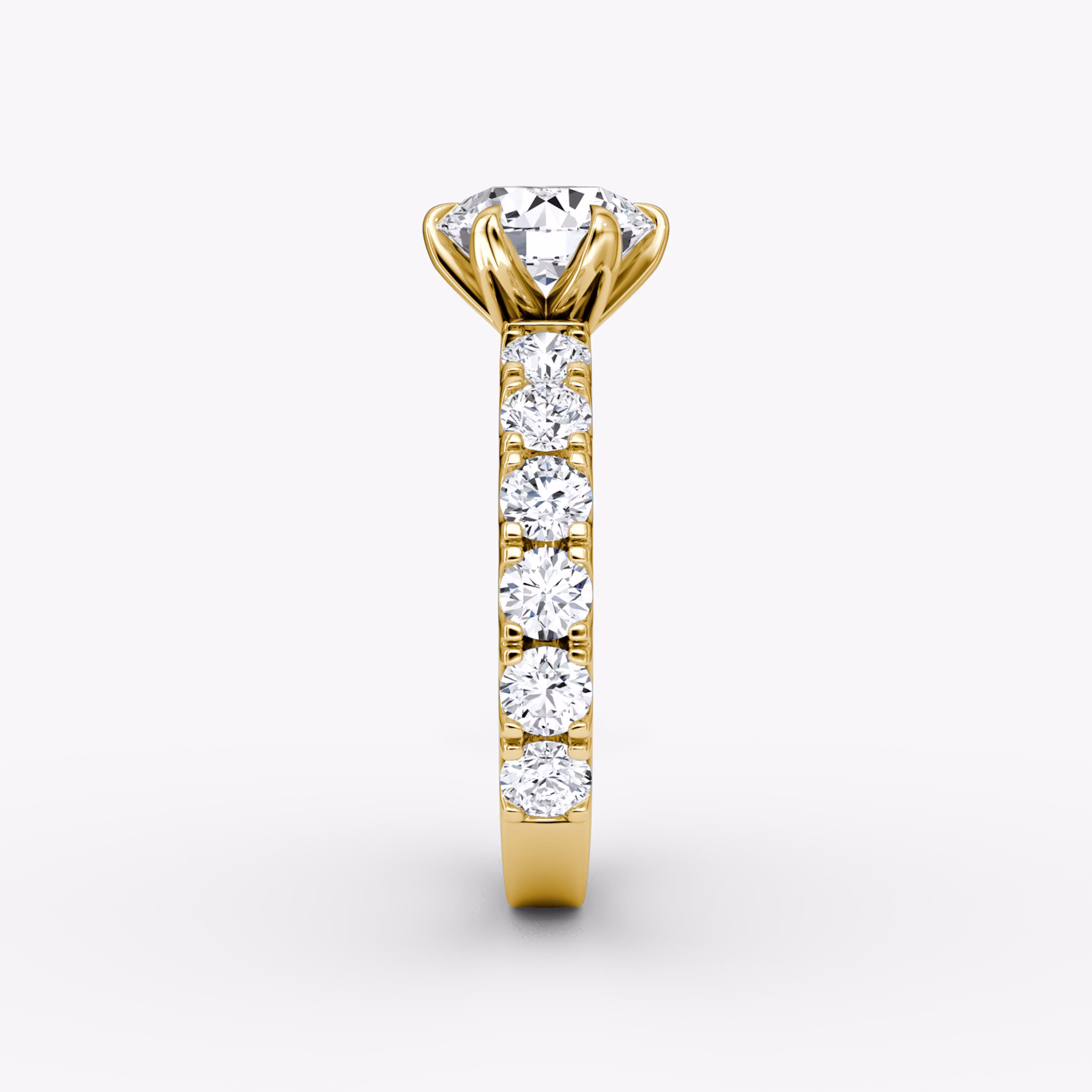 The Amour Eternity | Round Brilliant | 18k | Yellow Gold | bandAccent: Plain | caratWeight: 1.5ct | diamondOrientation: vertical