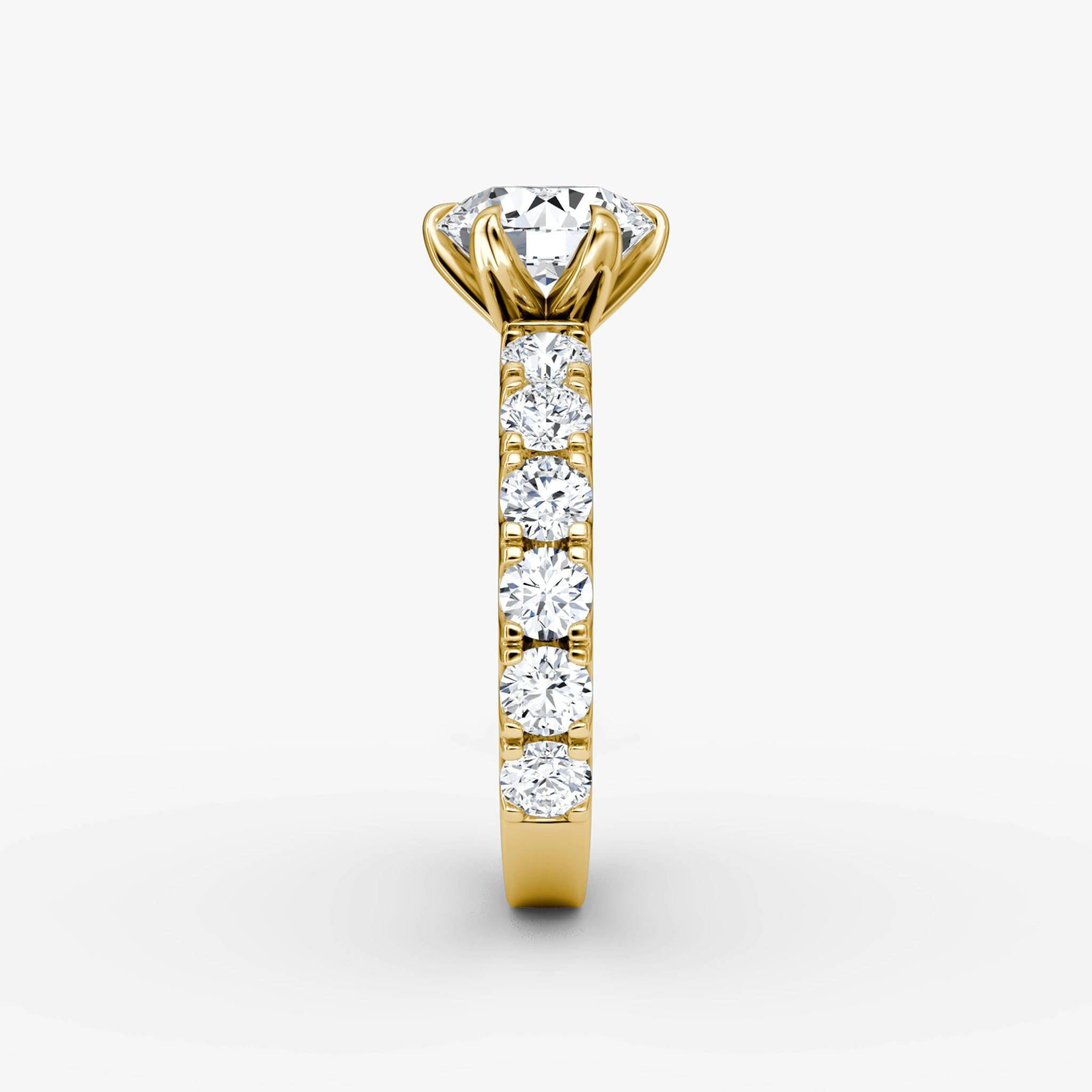 The Amour Eternity | Round Brilliant | 18k | Yellow Gold | bandAccent: Plain | caratWeight: 1.5ct | diamondOrientation: vertical