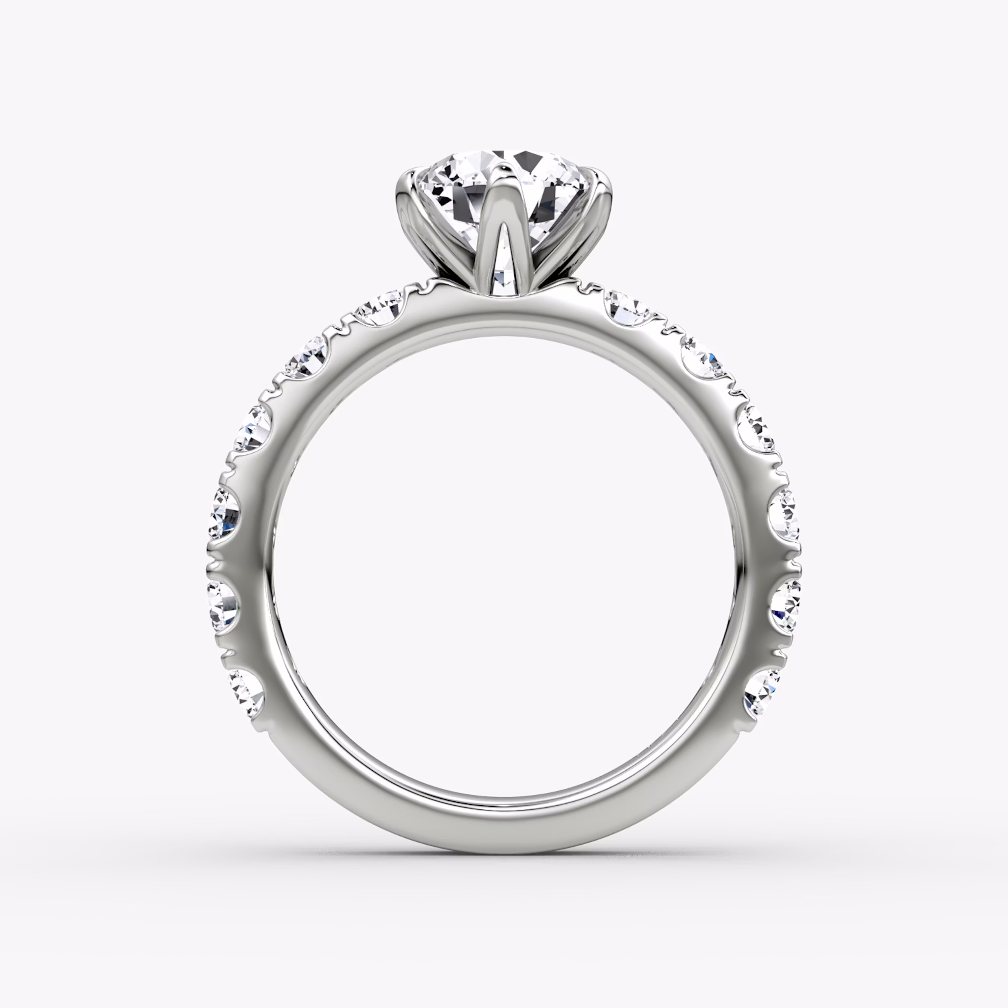 The Amour Eternity | Round Brilliant | 18k | White Gold | bandAccent: Plain | caratWeight: 2.0ct | diamondOrientation: vertical