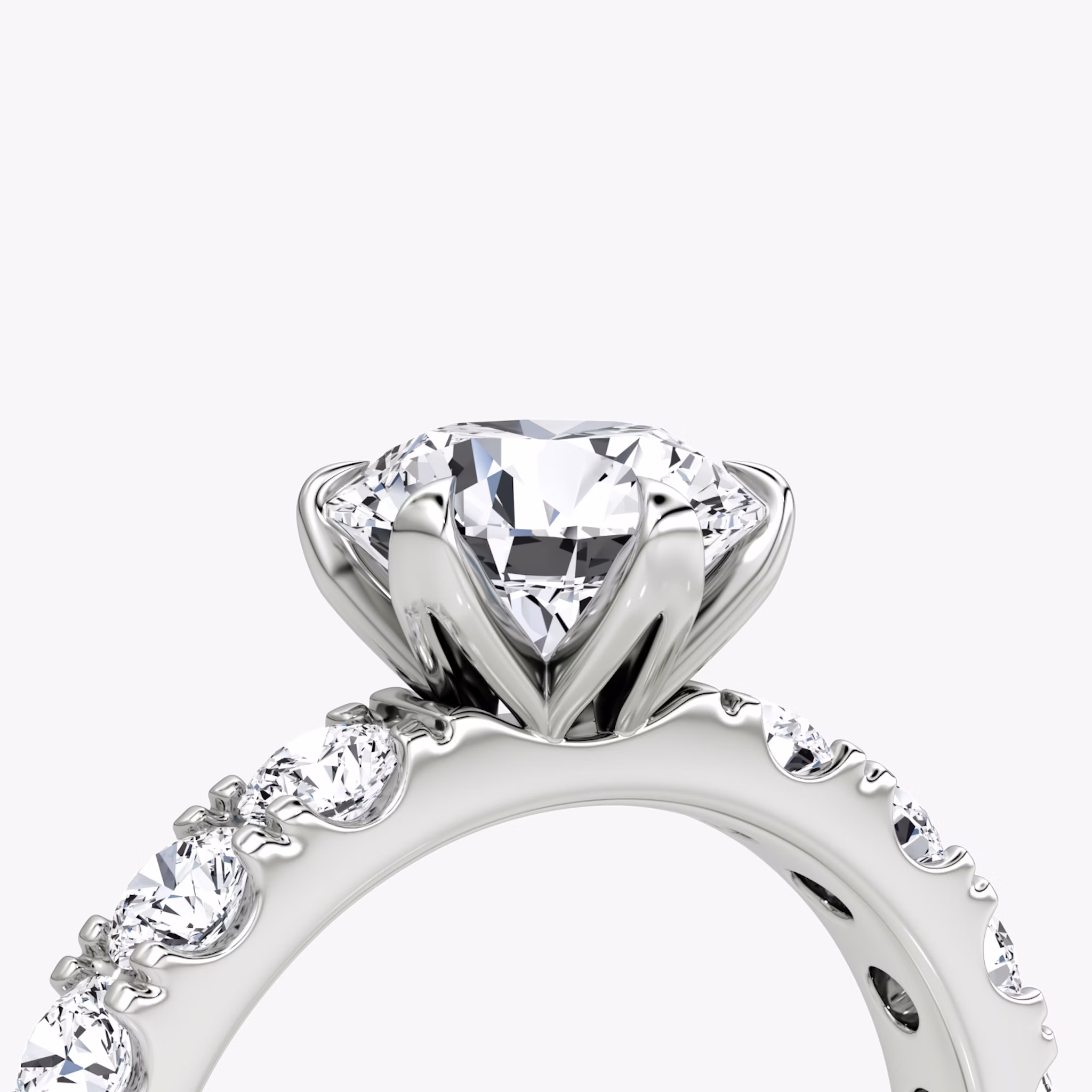 The Amour Eternity | Round Brilliant | 18k | White Gold | bandAccent: Plain | caratWeight: 2.0ct | diamondOrientation: vertical