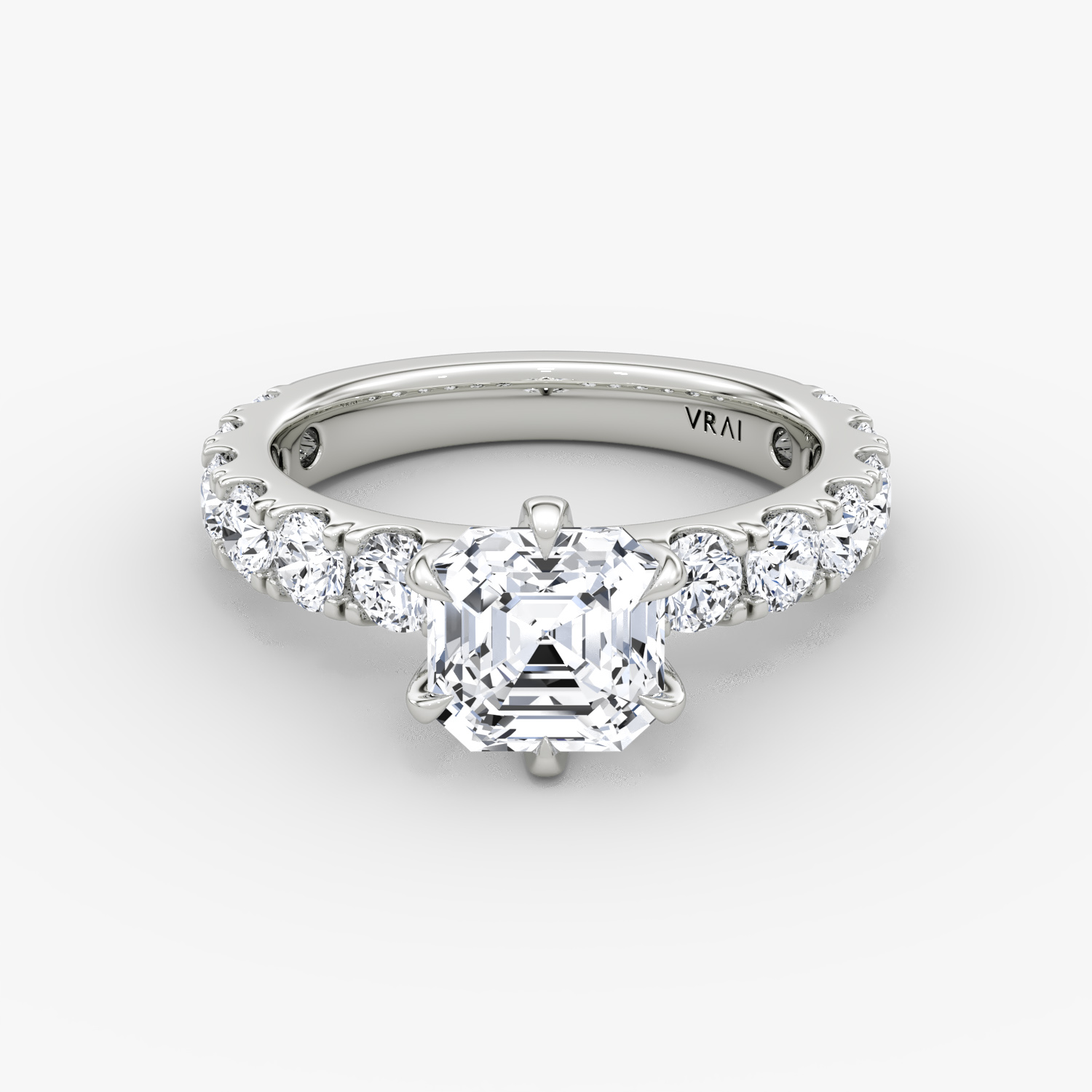 The Amour Eternity | Asscher | Platinum | bandAccent: Plain | diamondOrientation: vertical | caratWeight: other