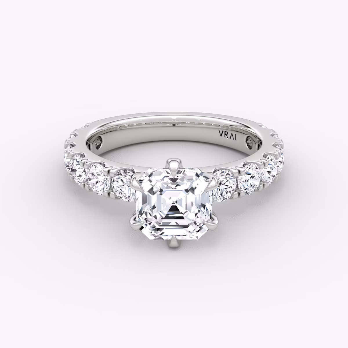 The Amour Eternity | Asscher | Platinum | bandAccent: Plain | diamondOrientation: vertical | caratWeight: other