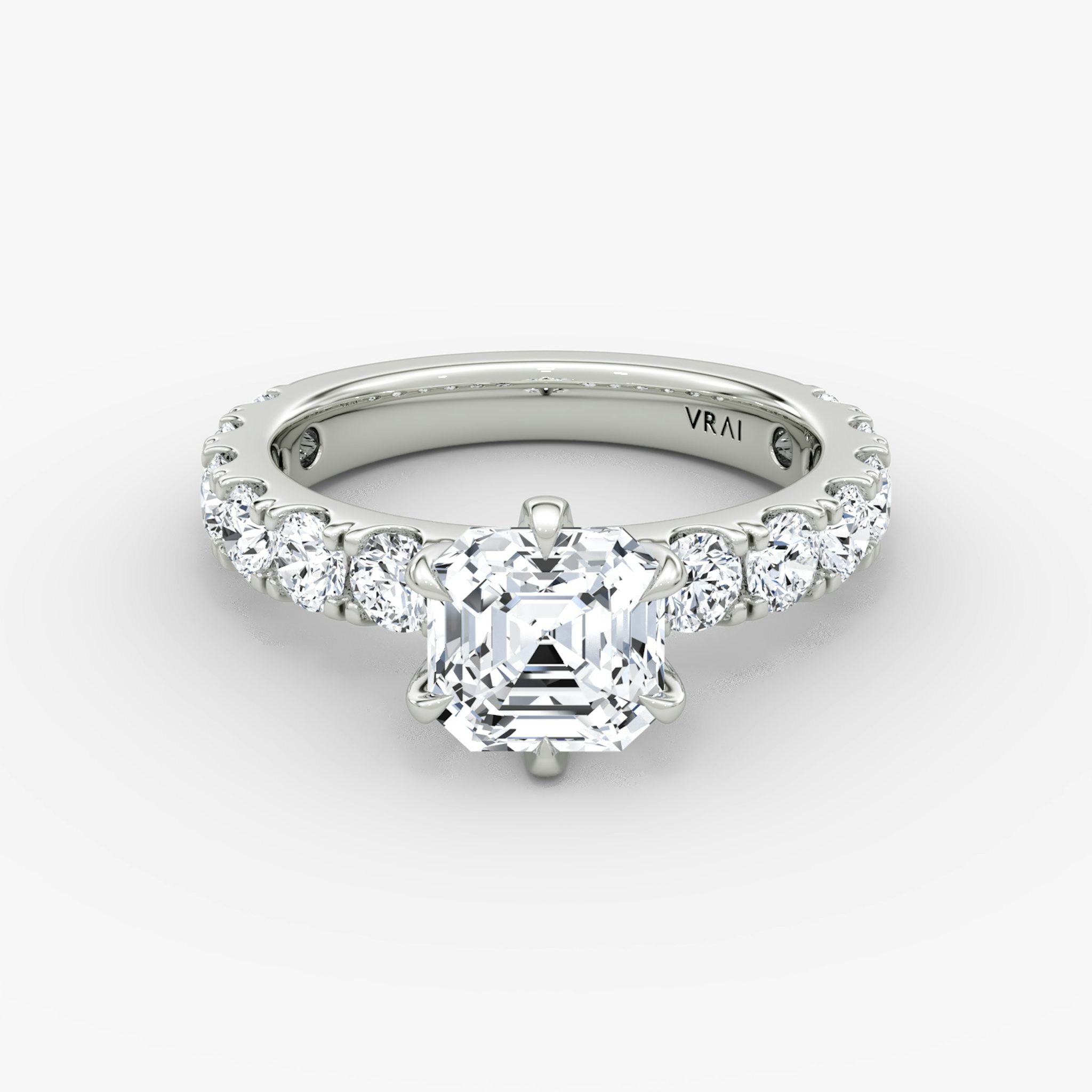 The Amour Eternity | Asscher | Platinum | bandAccent: Plain | diamondOrientation: vertical | caratWeight: other