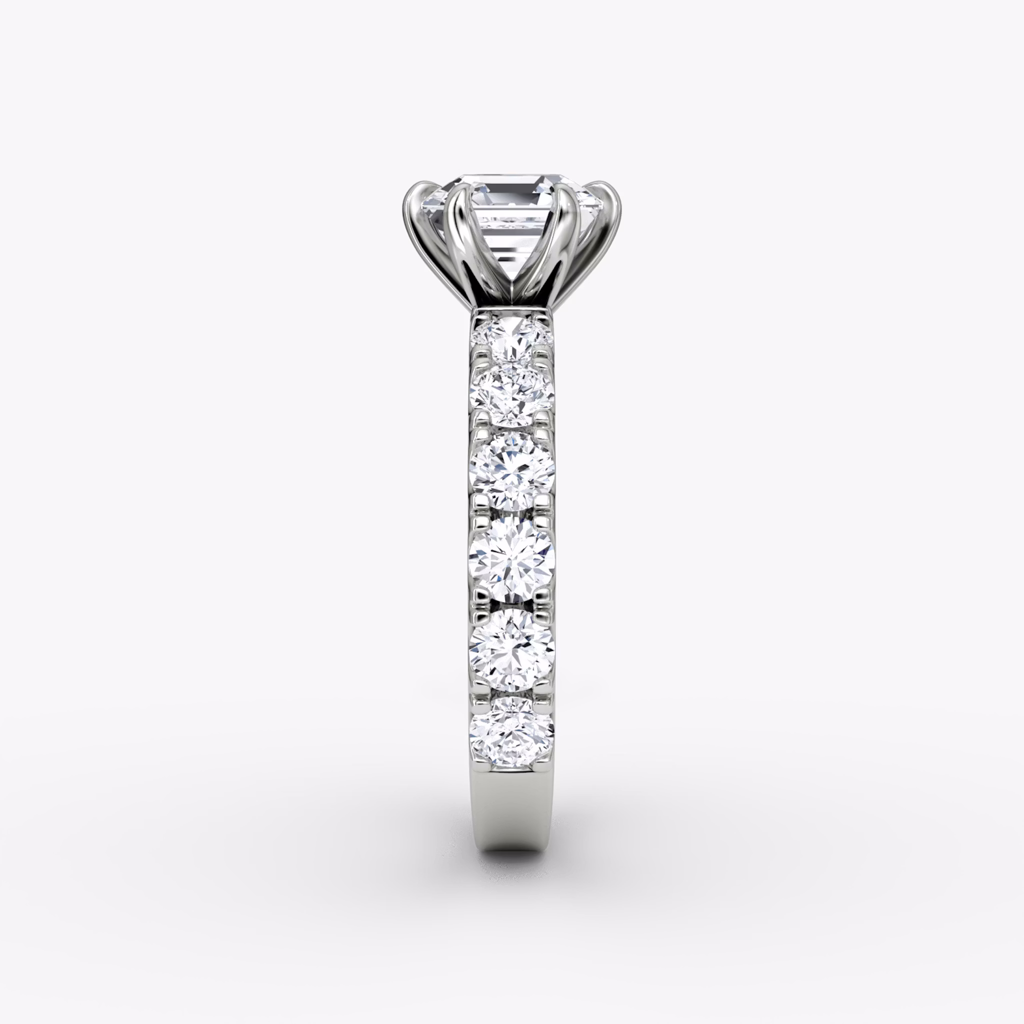 The Amour Eternity | Asscher | Platinum | bandAccent: Plain | diamondOrientation: vertical | caratWeight: other