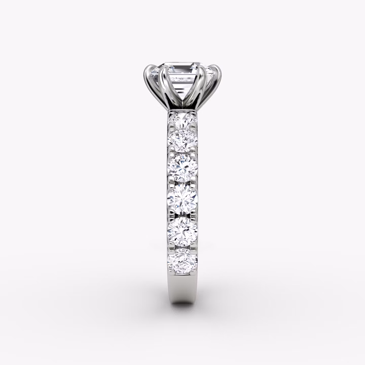 The Amour Eternity | Asscher | Platinum | bandAccent: Plain | diamondOrientation: vertical | caratWeight: other