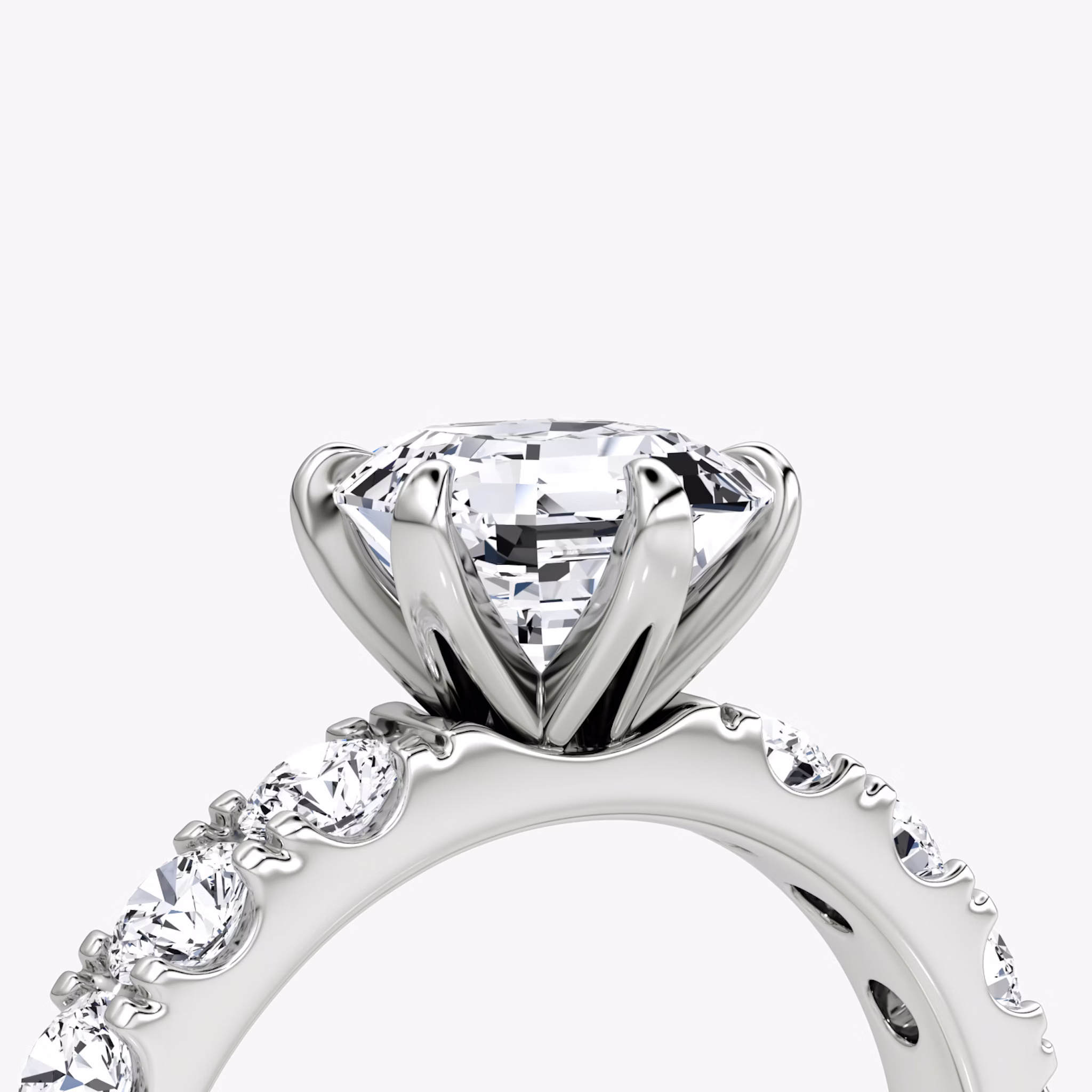 The Amour Eternity | Asscher | Platinum | bandAccent: Plain | diamondOrientation: vertical | caratWeight: other