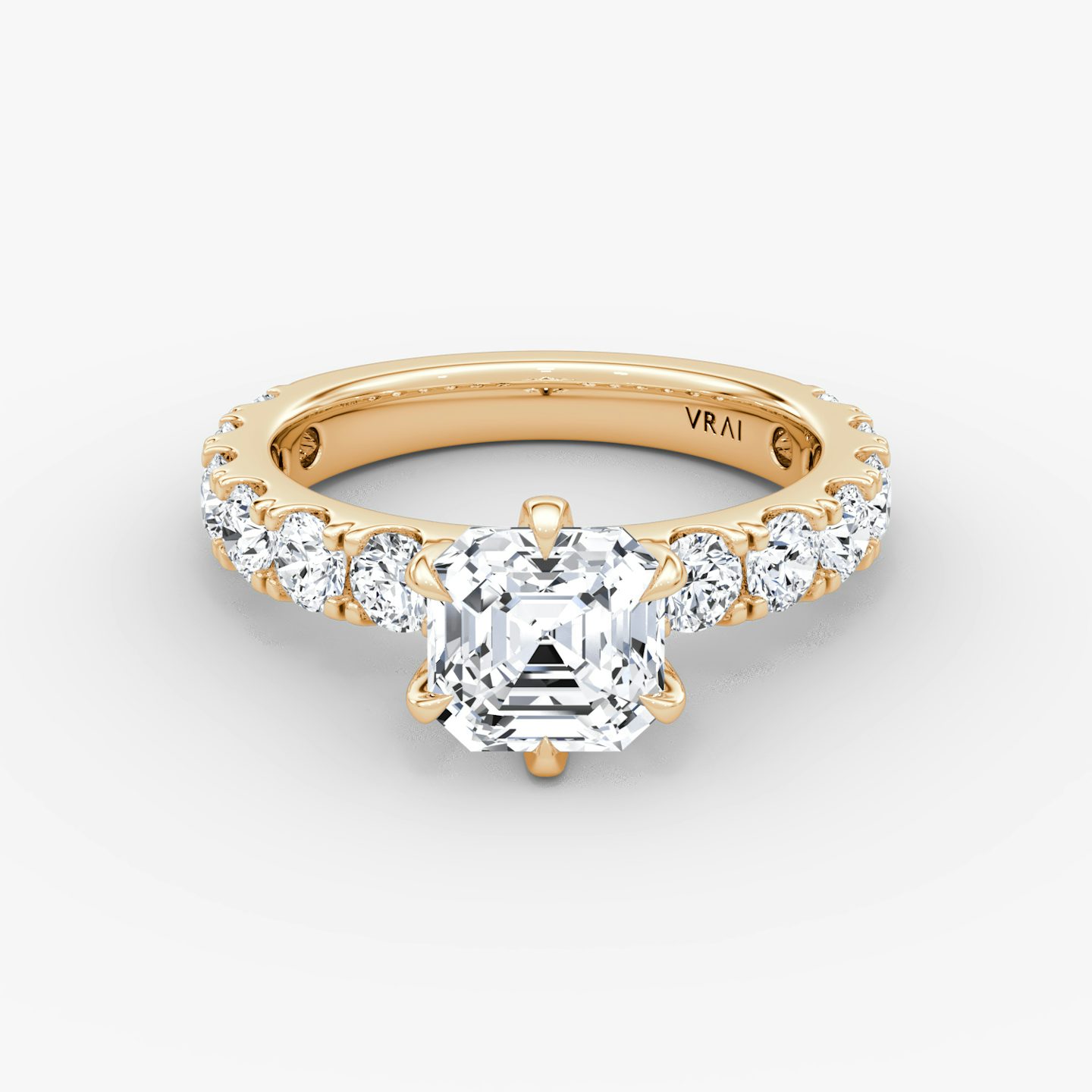 The Amour Eternity | Asscher | 14k | Rose Gold | bandAccent: Plain | diamondOrientation: vertical | caratWeight: other