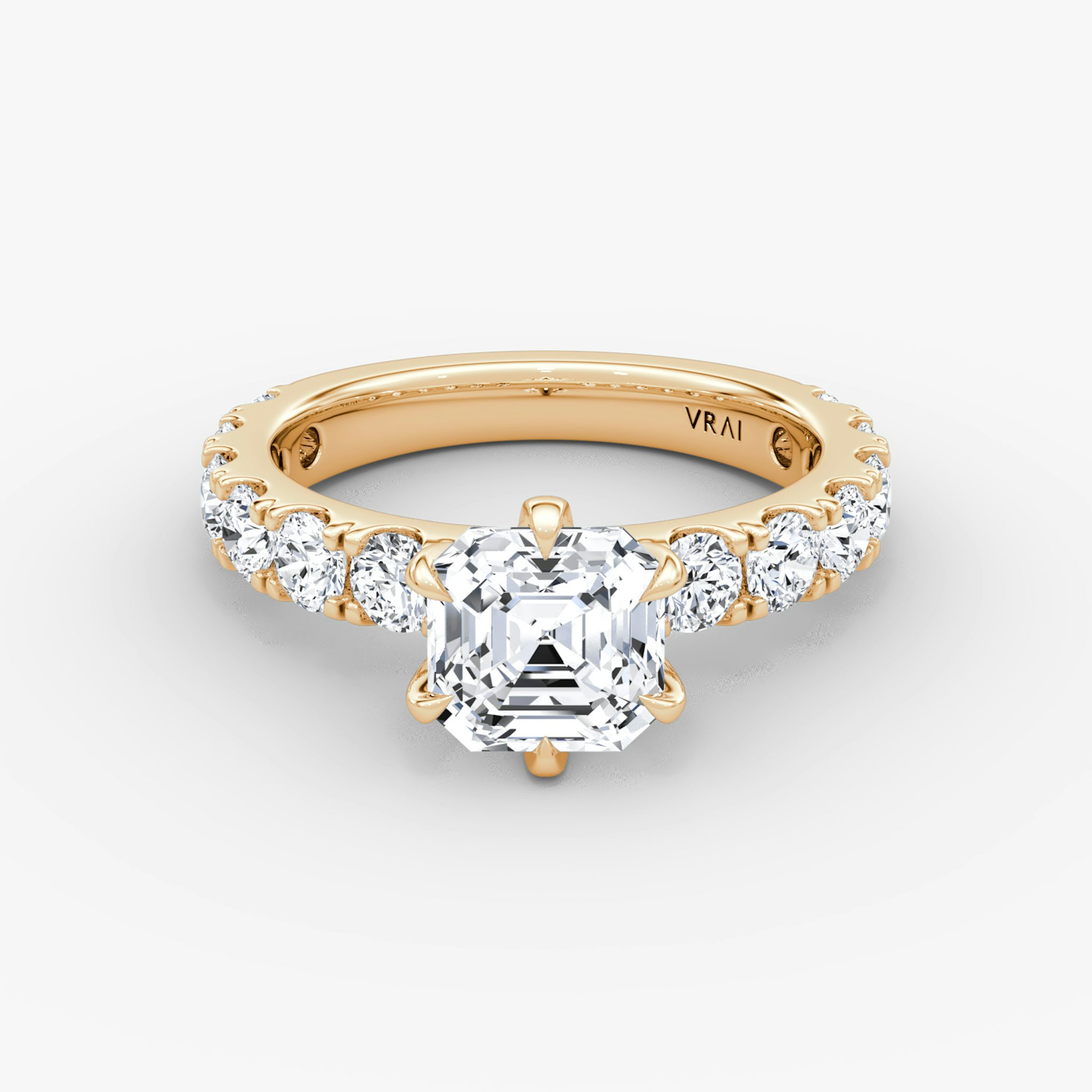 The Amour Eternity | Asscher | 14k | Rose Gold | bandAccent: Plain | diamondOrientation: vertical | caratWeight: other