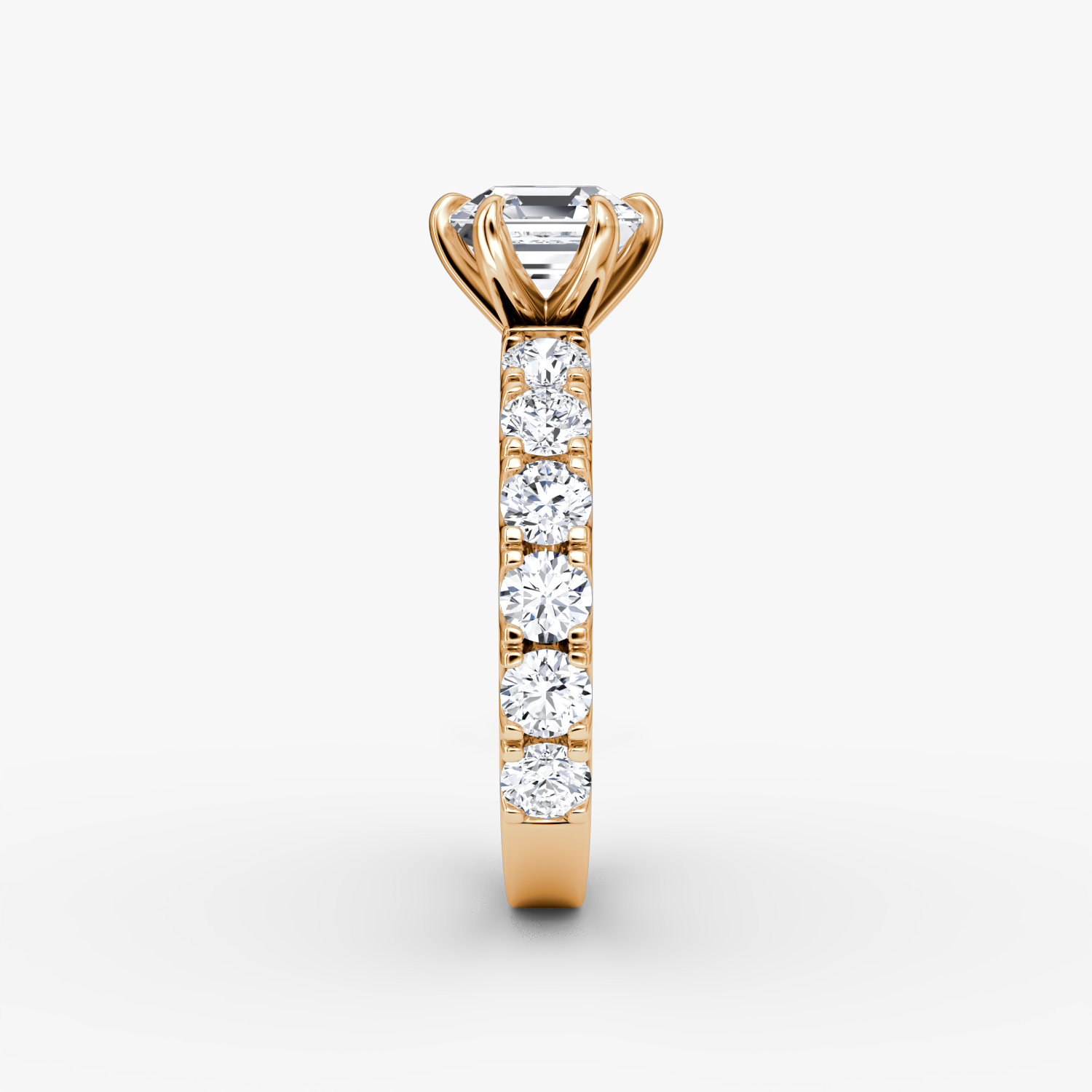 The Amour Eternity | Asscher | 14k | Rose Gold | bandAccent: Plain | diamondOrientation: vertical | caratWeight: other