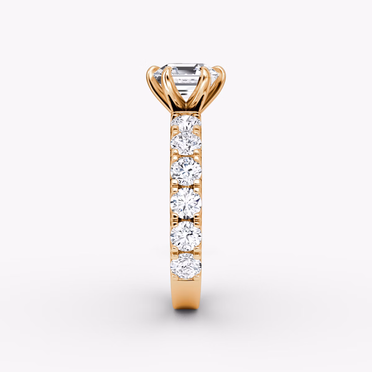 The Amour Eternity | Asscher | 14k | Rose Gold | bandAccent: Plain | diamondOrientation: vertical | caratWeight: other